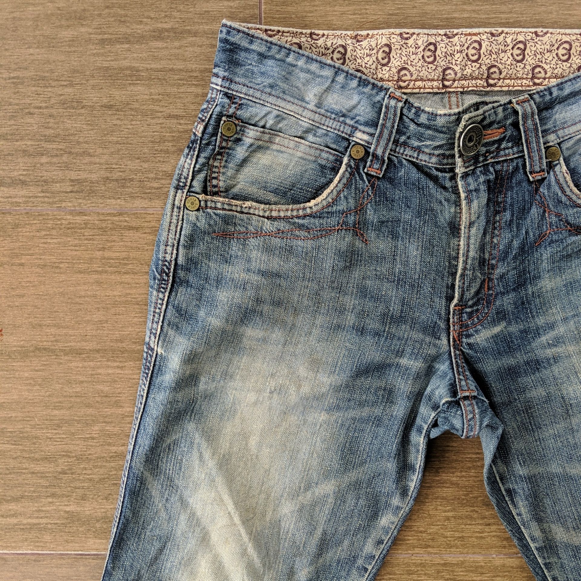 Japanese Brand W31🔥Edwin Distressed Flare Faded Sicks Denim Jeans Pants Size US 31 - 3 Thumbnail