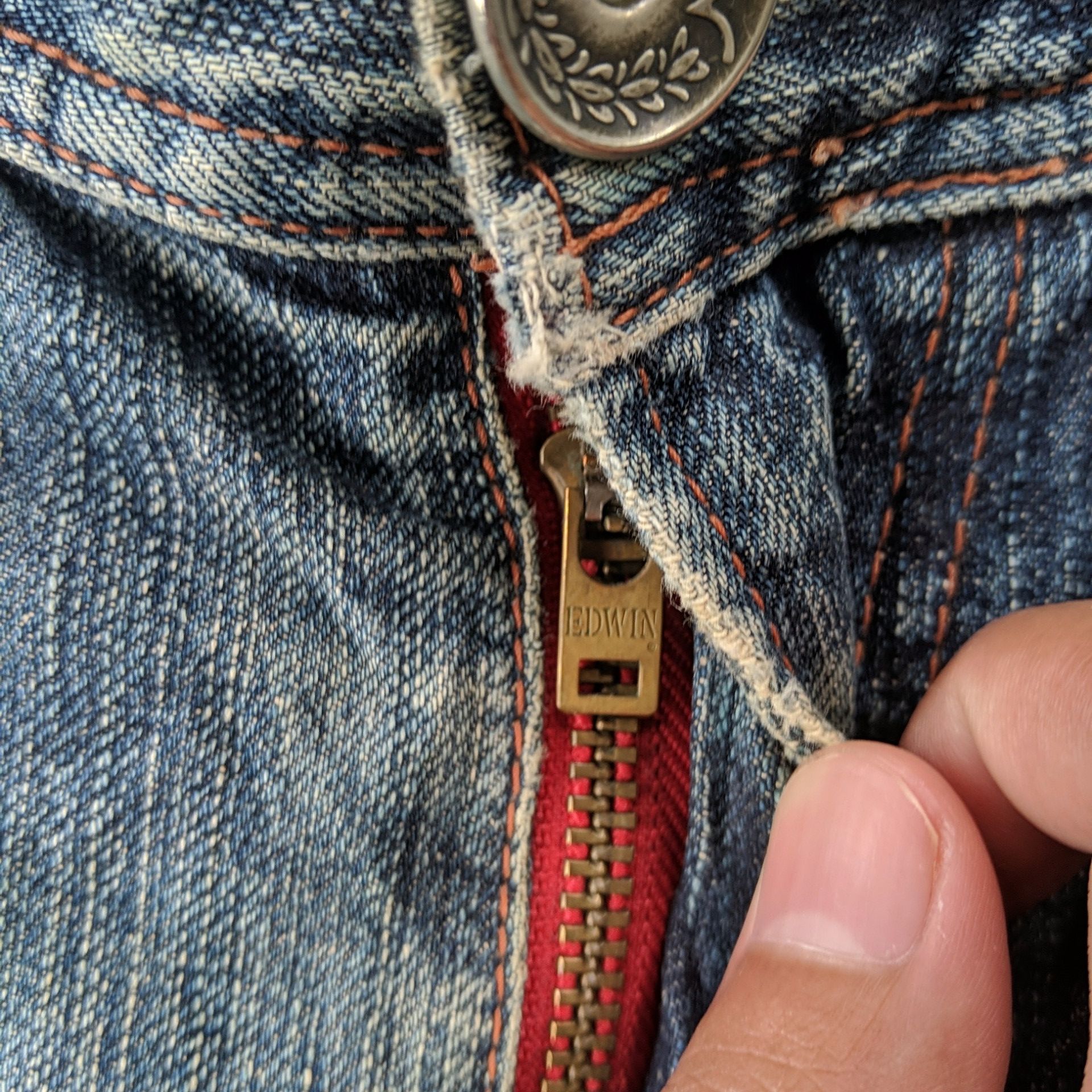 Japanese Brand W31🔥Edwin Distressed Flare Faded Sicks Denim Jeans Pants Size US 31 - 6 Thumbnail