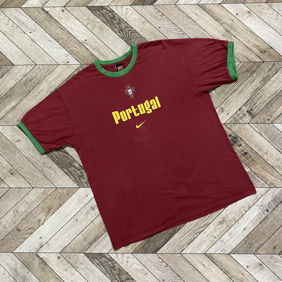 Nike × Vintage vintage nike team portugal figo number 7 ringer Size US L / EU 52-54 / 3 - 2 Thumbnail