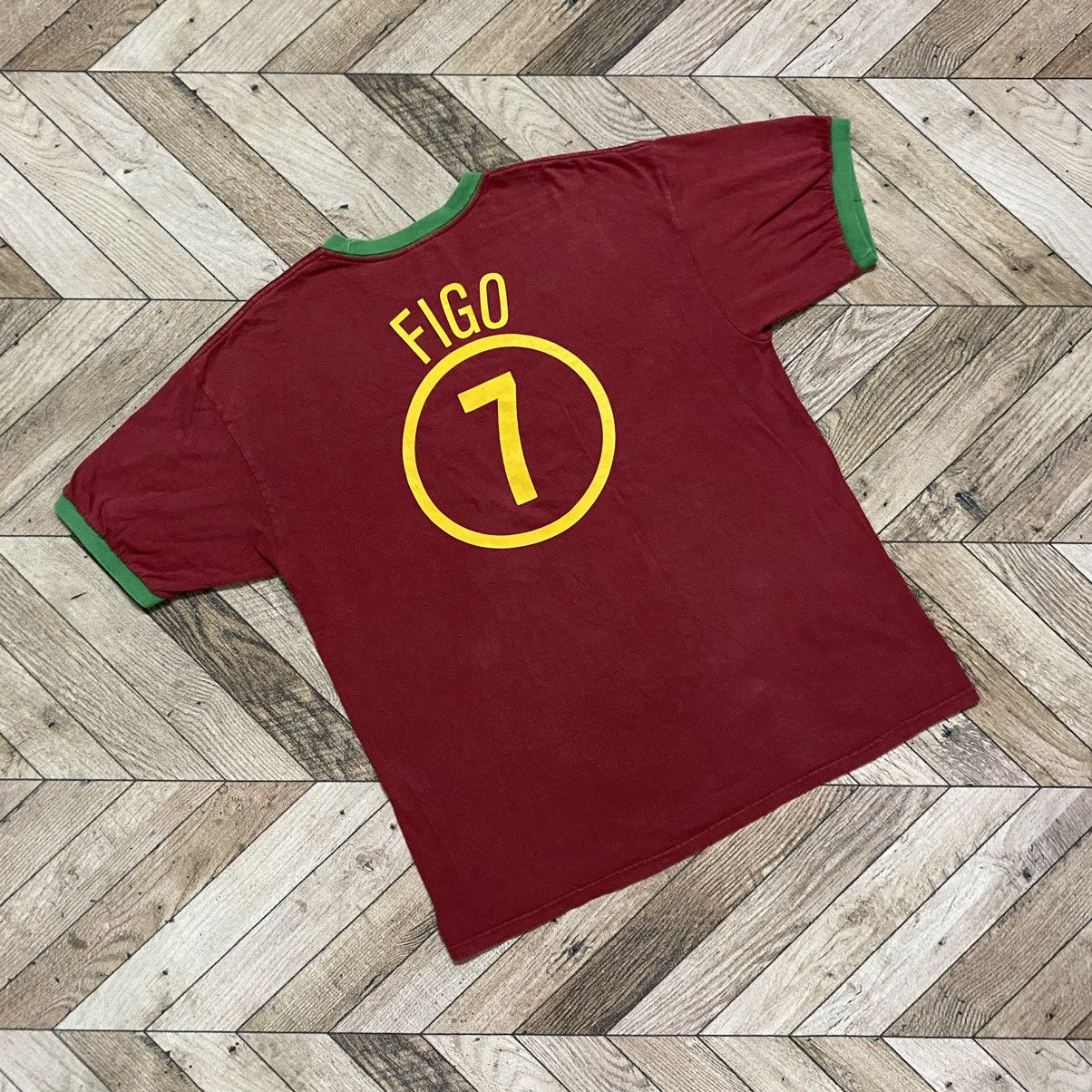 Nike × Vintage vintage nike team portugal figo number 7 ringer Size US L / EU 52-54 / 3 - 1 Thumbnail