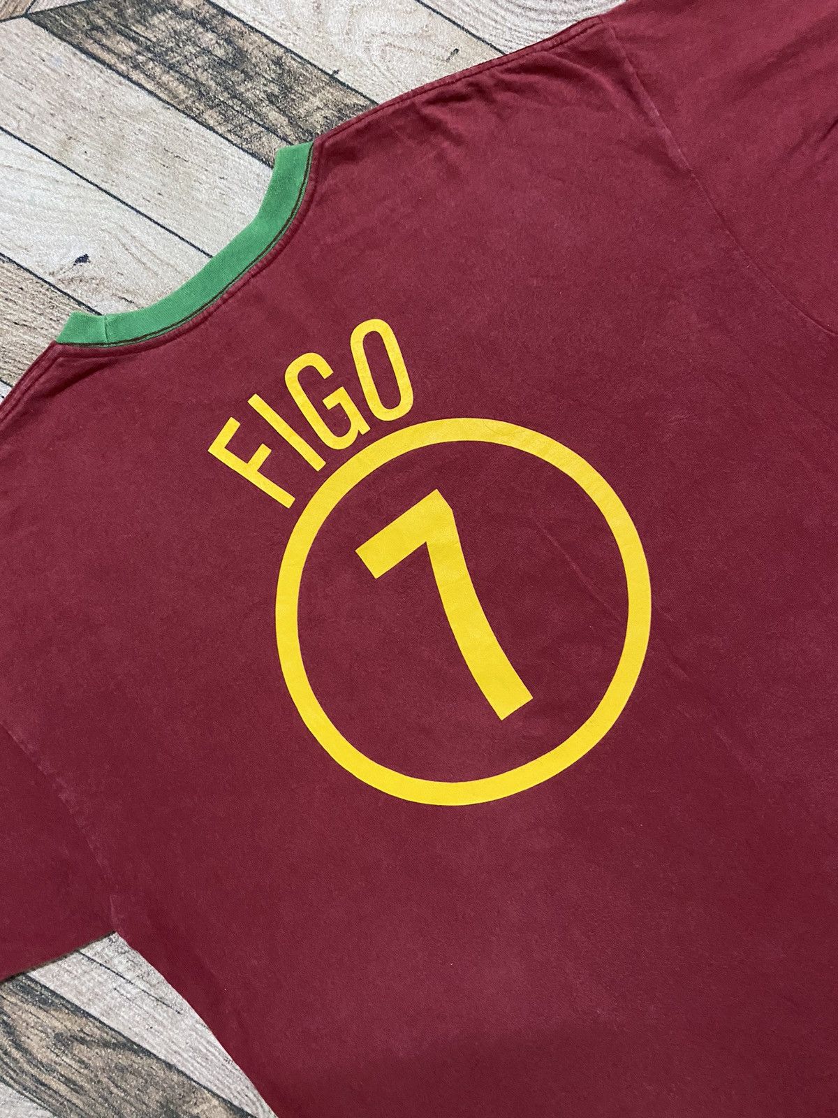 Nike × Vintage vintage nike team portugal figo number 7 ringer Size US L / EU 52-54 / 3 - 4 Thumbnail