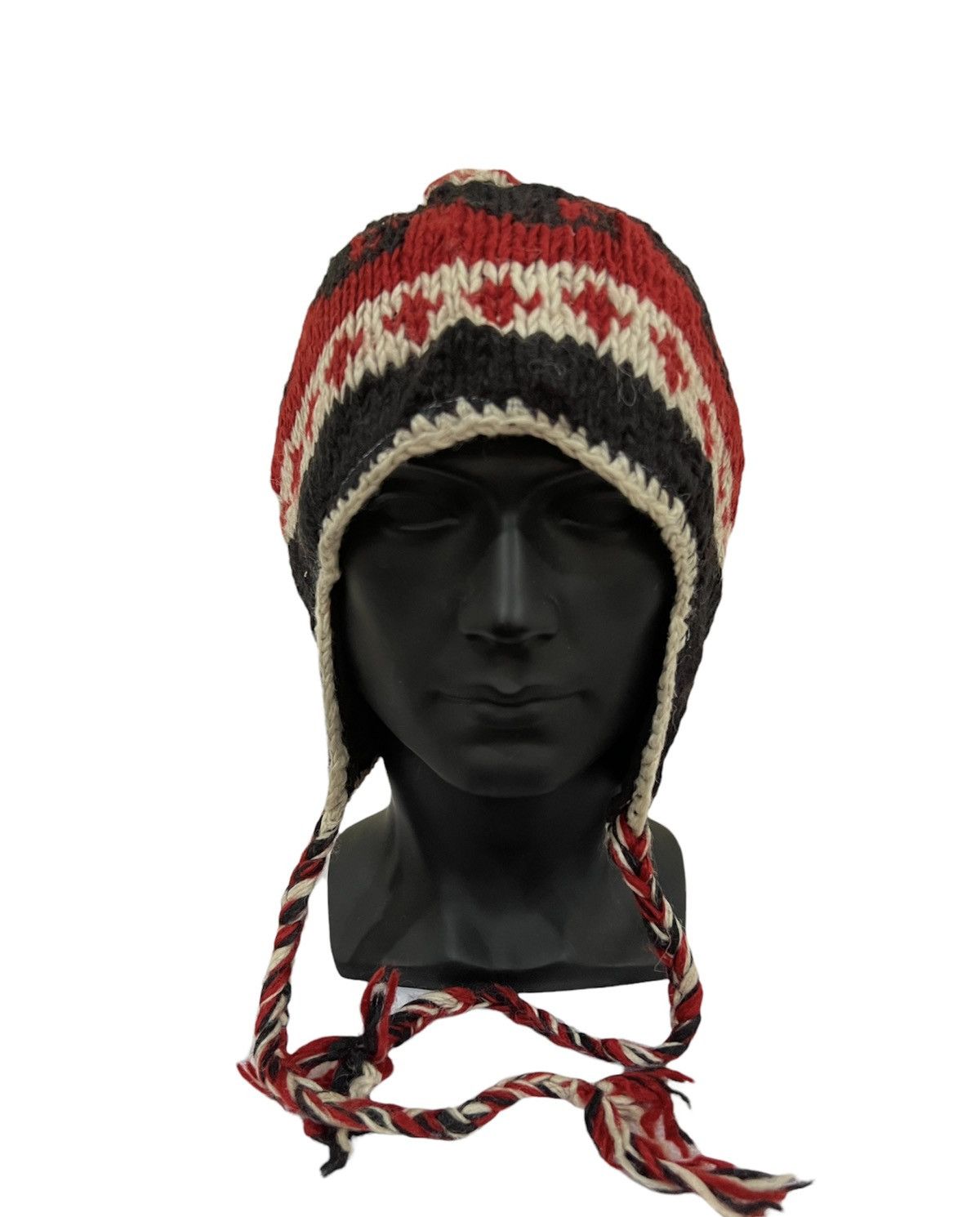 Vintage vintage Knit Multicolour Earflap Beanie Hat Size ONE SIZE - 2 Thumbnail