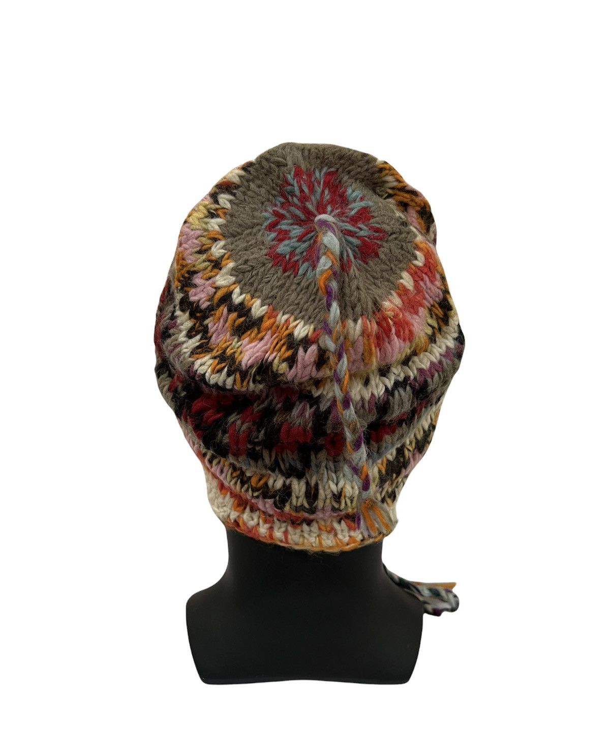 Japanese Brand Japanese Brand Earflap Multicolour Knit Design Beanie Hat Size ONE SIZE - 4 Thumbnail