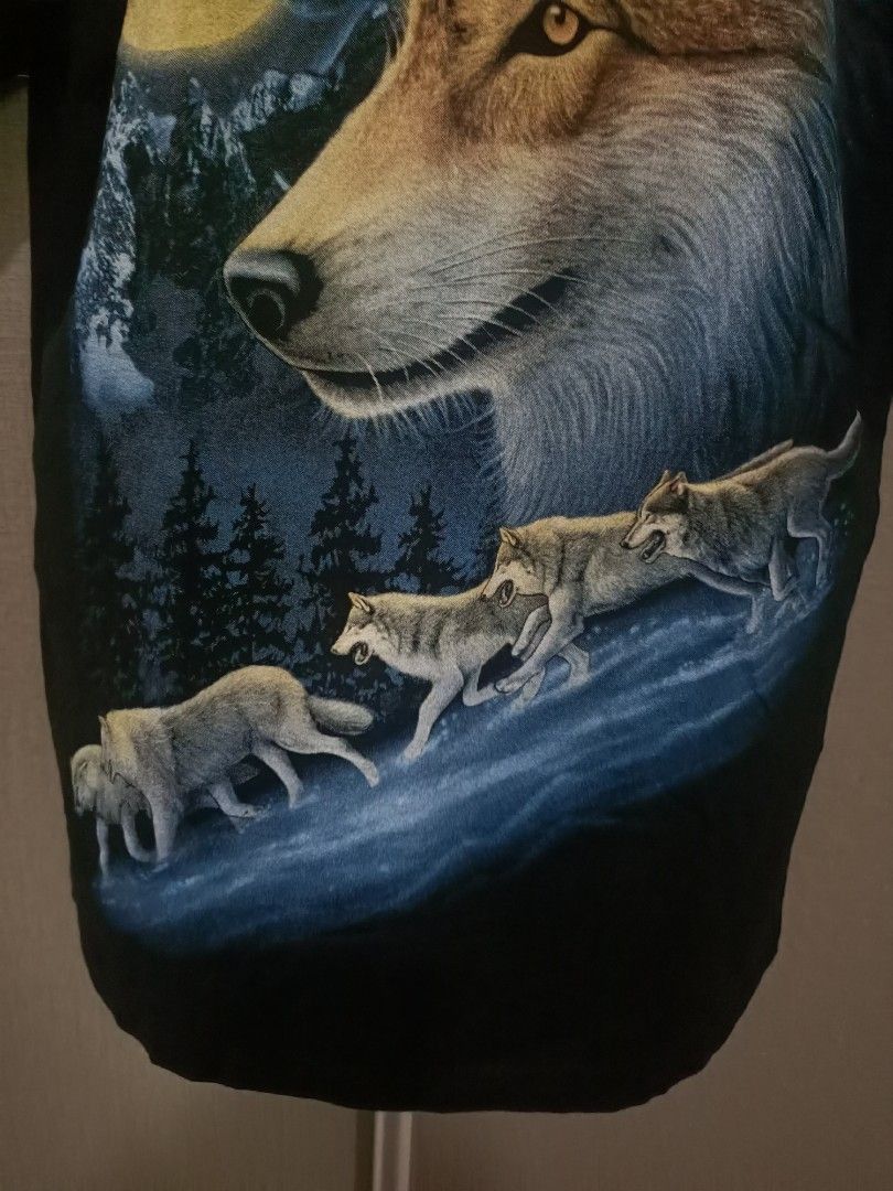 Vintage Vintage full moon wolf double-sided print shirt Size US M / EU 48-50 / 2 - 4 Thumbnail
