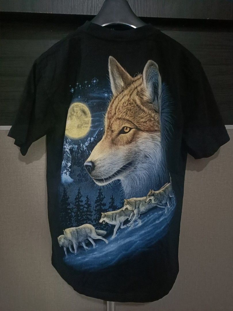 Vintage Vintage full moon wolf double-sided print shirt Size US M / EU 48-50 / 2 - 3 Thumbnail