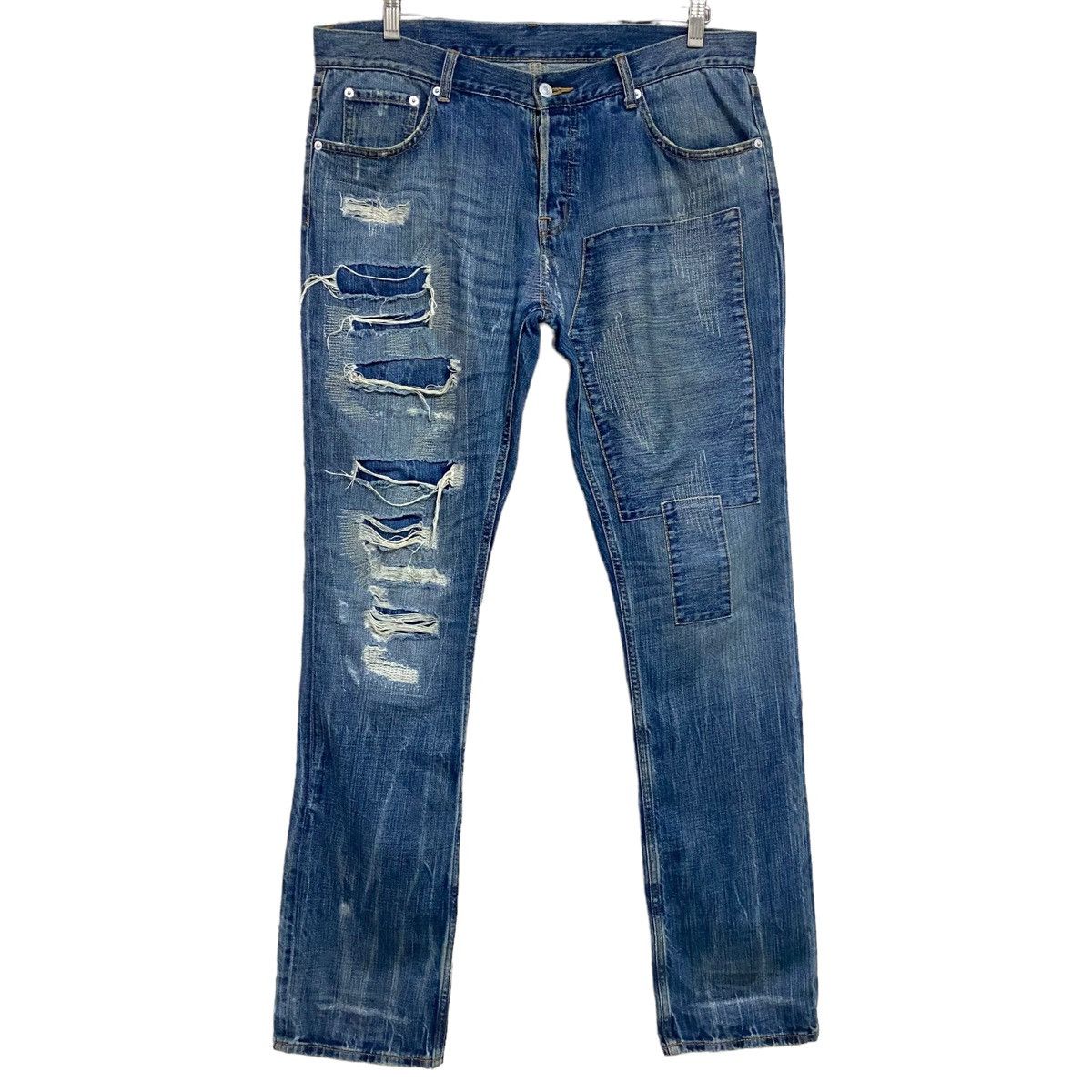 Swagger SWAGGER Distressed Denim Patchwork Jeans Size US 34 / EU 50 - 1 Thumbnail