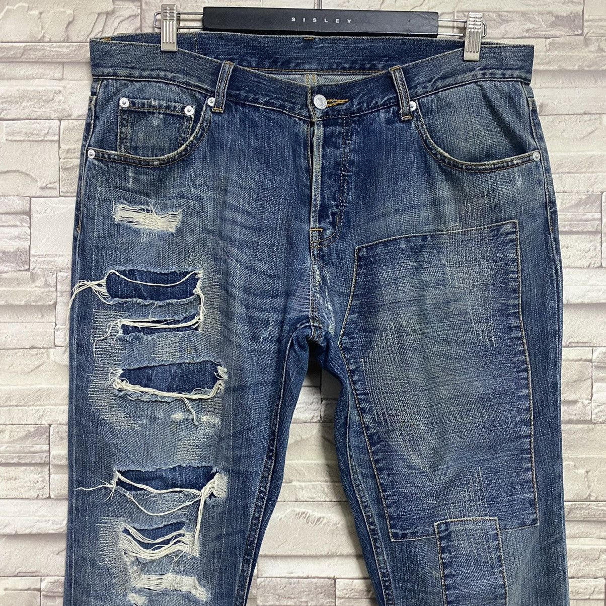 Swagger SWAGGER Distressed Denim Patchwork Jeans Size US 34 / EU 50 - 4 Thumbnail
