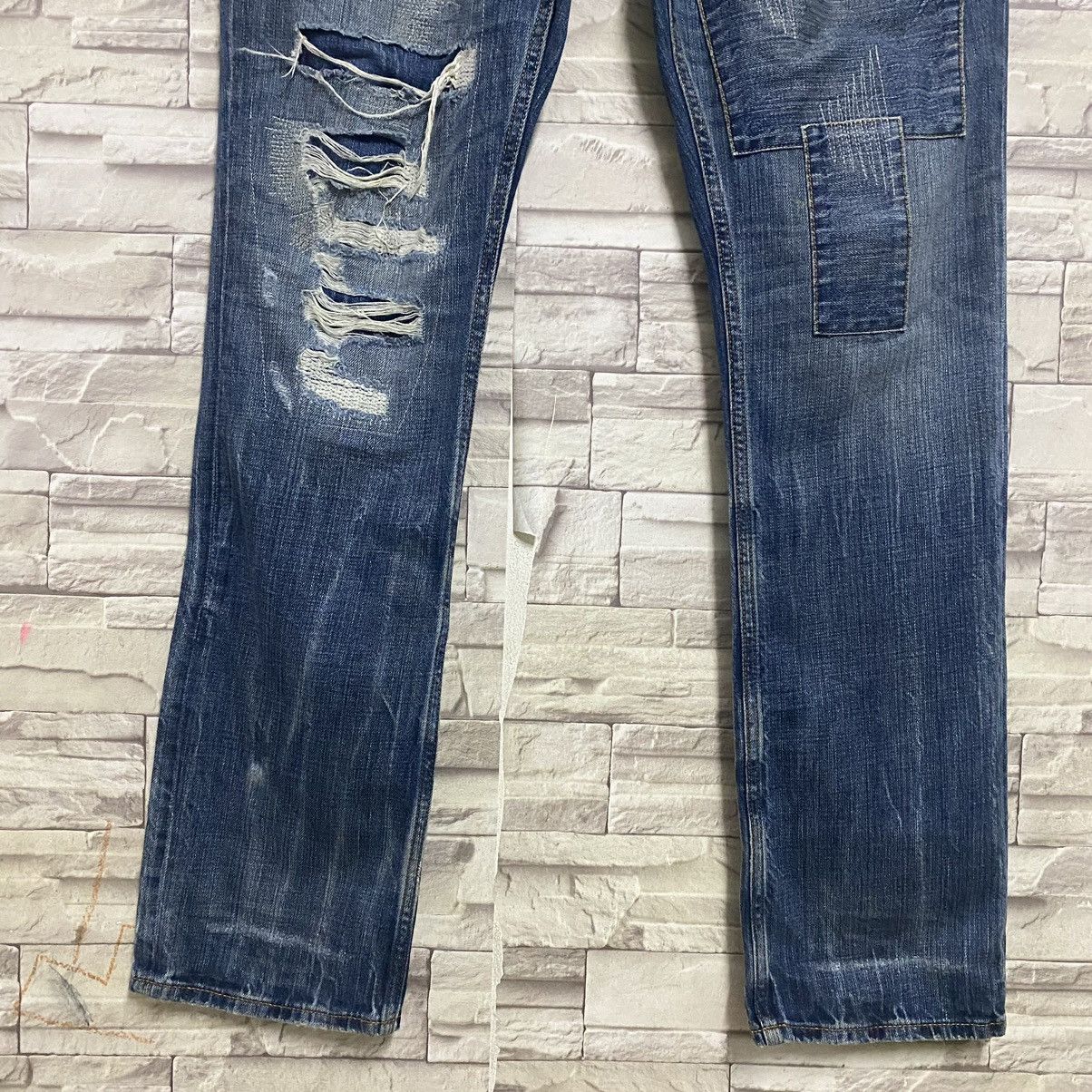 Swagger SWAGGER Distressed Denim Patchwork Jeans Size US 34 / EU 50 - 6 Thumbnail