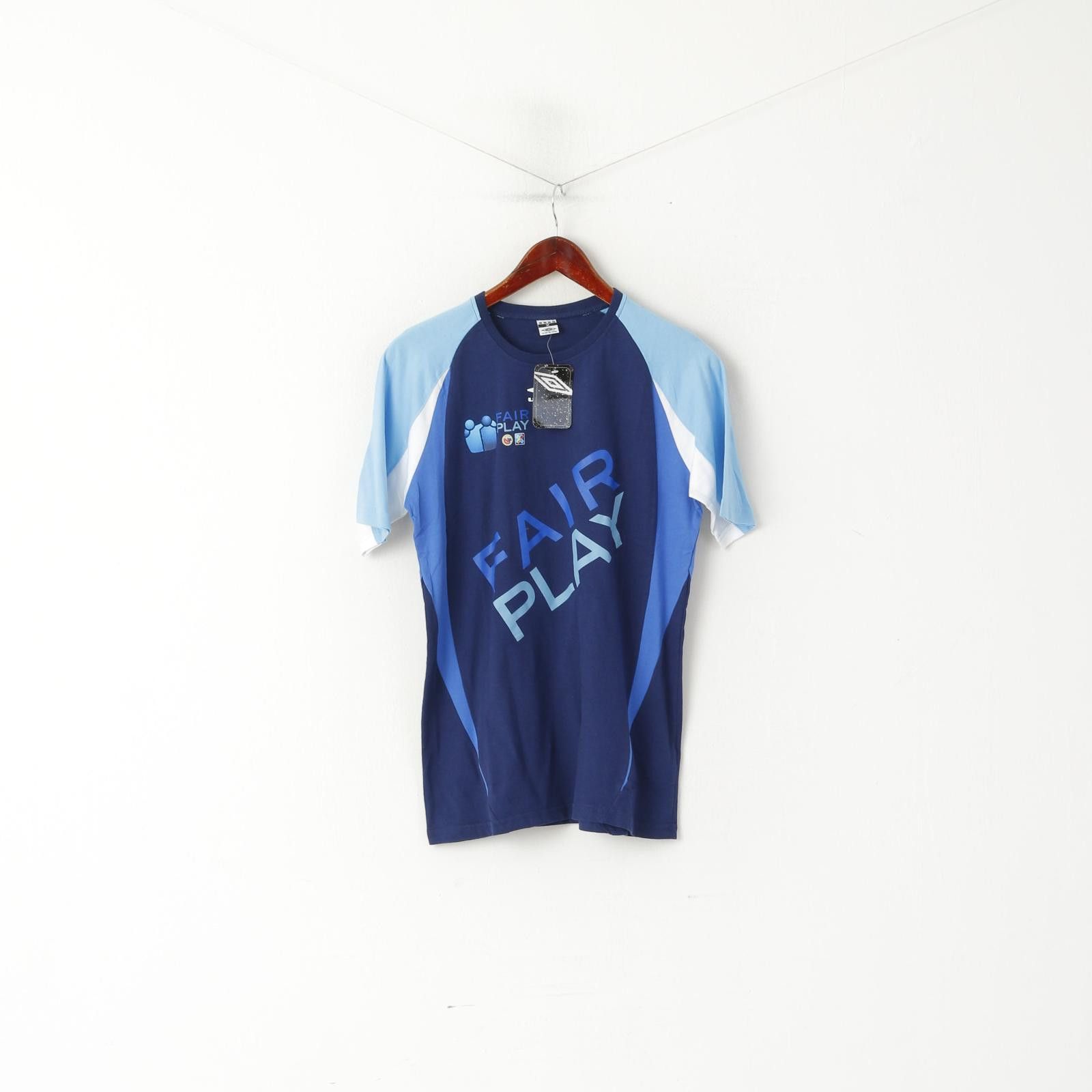 Umbro New Umbro Men M T-Shirt Blue Cotton Fair Play Football 6795 Size US M / EU 48-50 / 2 - 1 Thumbnail