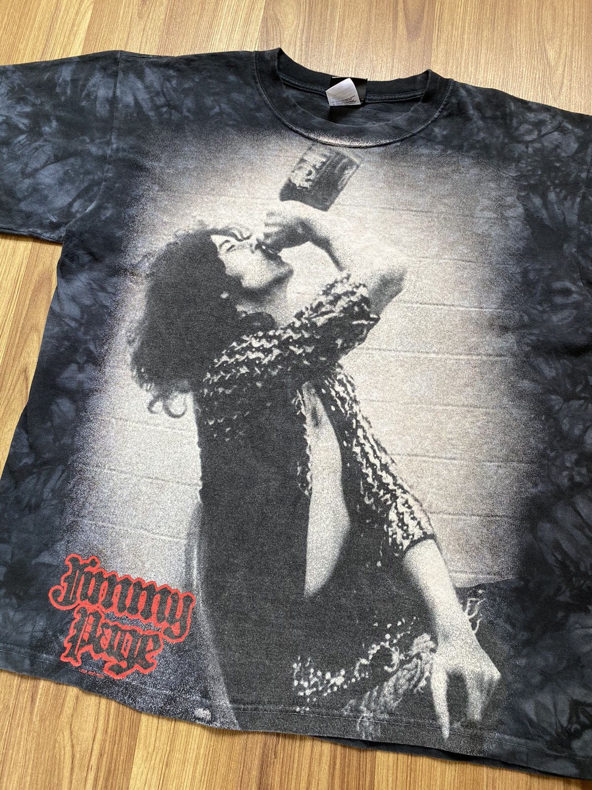Band Tees Vintage Jimmy Page Liquid Blue T Shirt Led Zeppelin Floyd Size US L / EU 52-54 / 3 - 2 Thumbnail