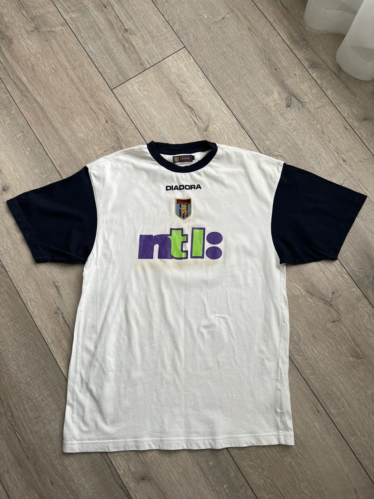 Diadora 2000/2001 Aston Villa Football T-Shirt Size M