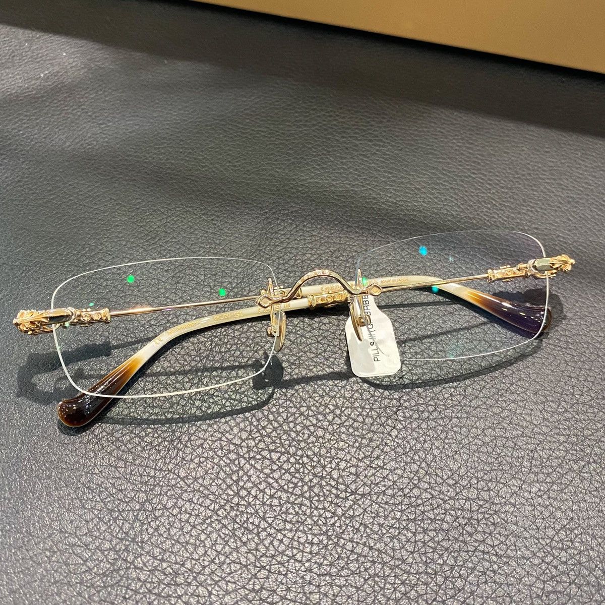 【CHROME HEARTS】PILLS Ⅲ GP-BK-P ゴールド×シルバー Chrome Hearts RARE CHROME HEARTS PILLS III GOLD WHITE FRAMES