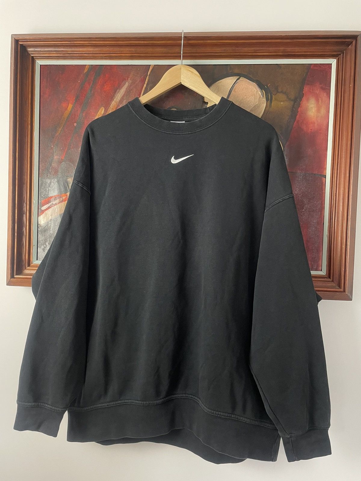 Nike Nike Crewneck Center Swoosh Logo Hype Oversize Fit Y2k Rare | Grailed