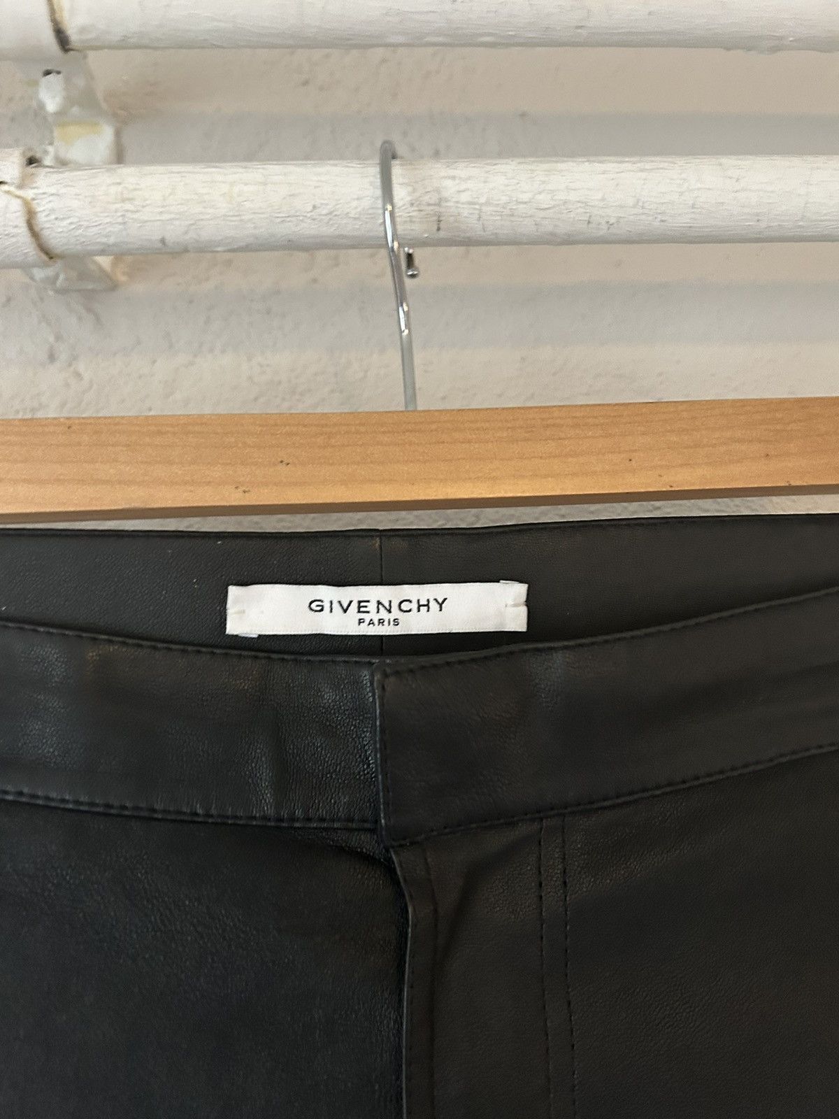 Givenchy Black Leather Pants Size US 31 - 3 Thumbnail