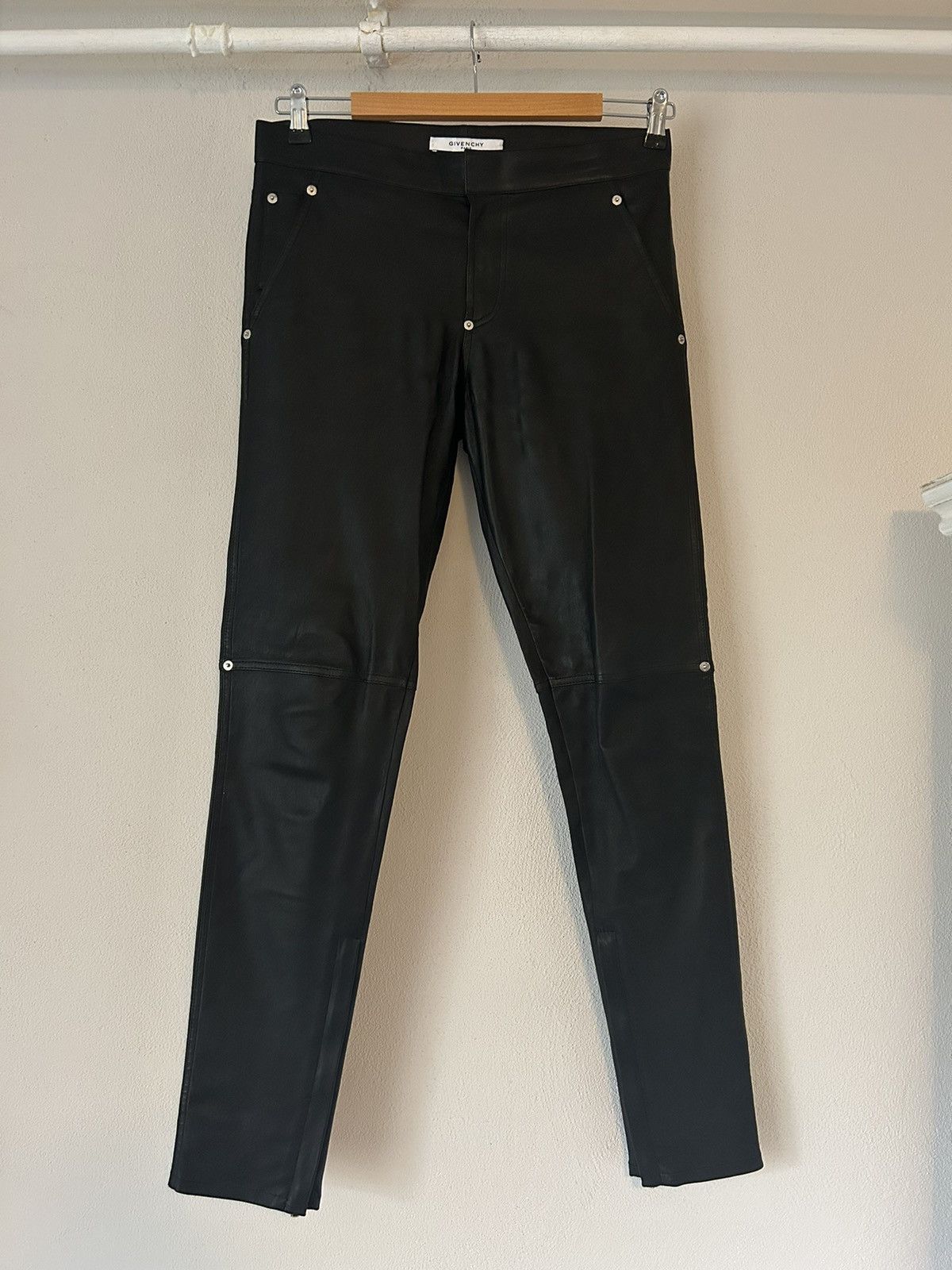 image of Givenchy Black Leather Pants in White, Men's (Size 31)