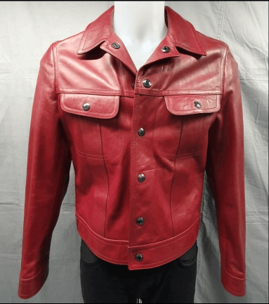 image of Tom Ford O1Loc1C0223 Leather Jacket In Red, Men's (Size Medium)