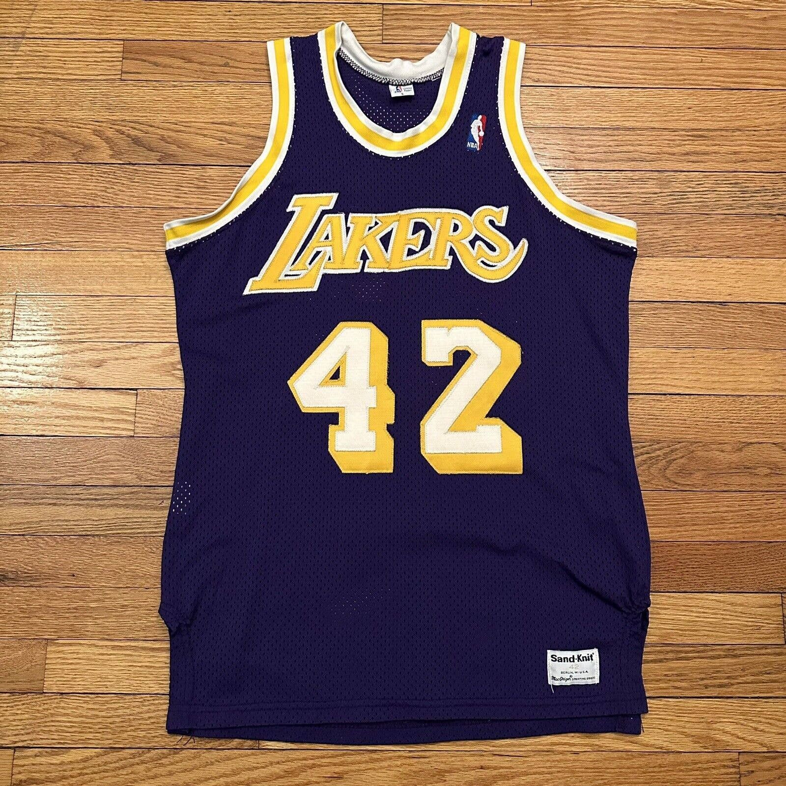 Vintage 80s Los Angeles Lakers Magic Johnson Jersey Sand-Knit