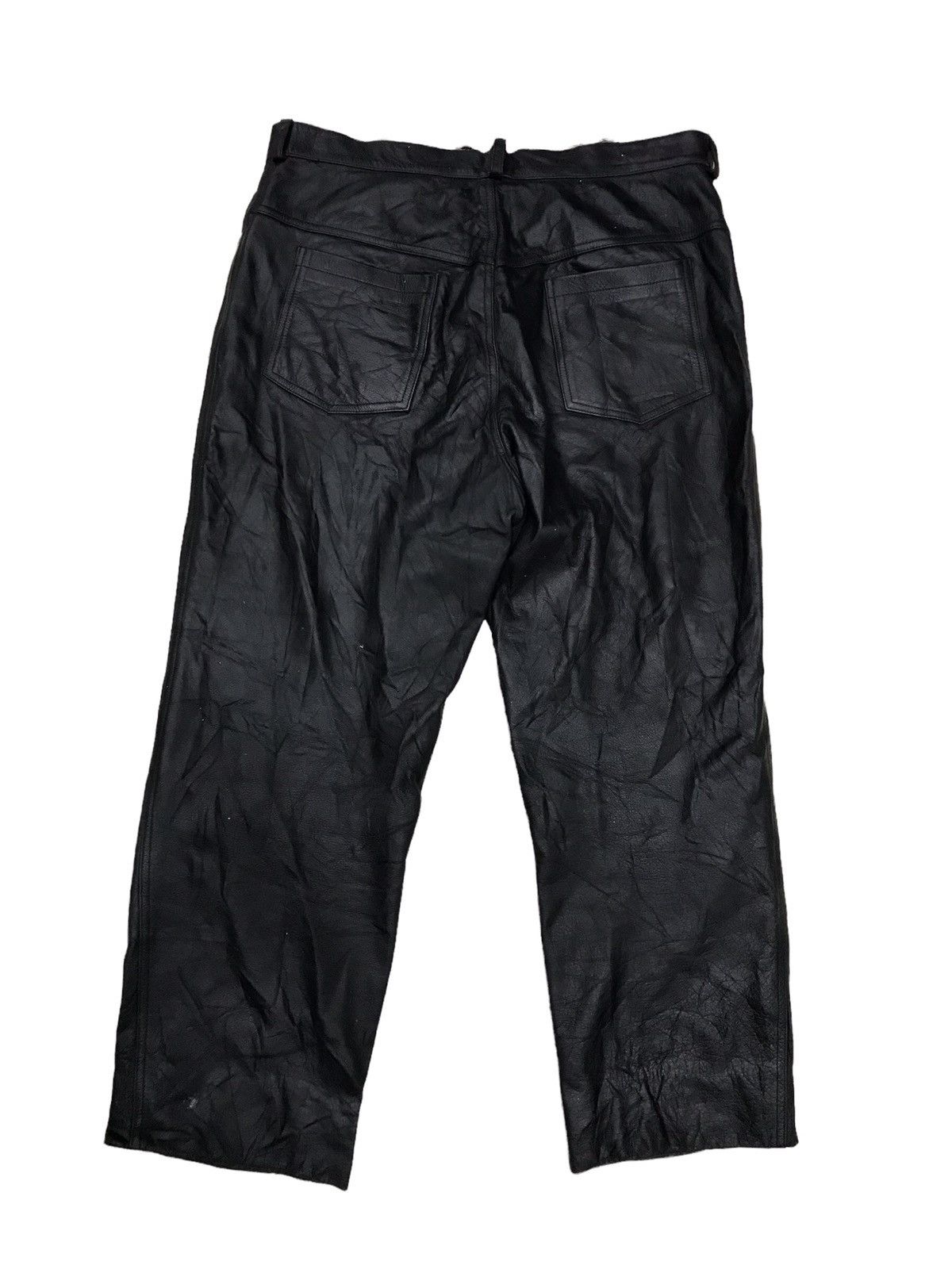 Japanese Brand × Vintage DESIGNER LEATHER PANTS Size US 38 / EU 54 - 2 Thumbnail