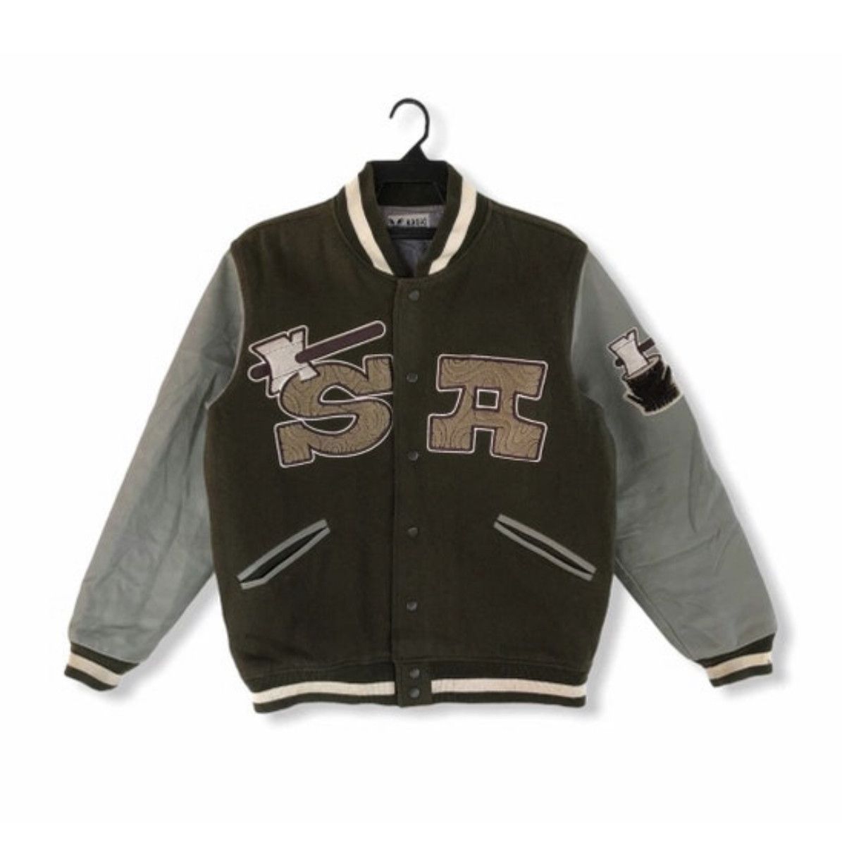 Band Tees RARE🔥90’S SATAN ARBEIT JAPAN PUNK HARDCORE VARSITY JACKET Size US L / EU 52-54 / 3 - 2 Thumbnail