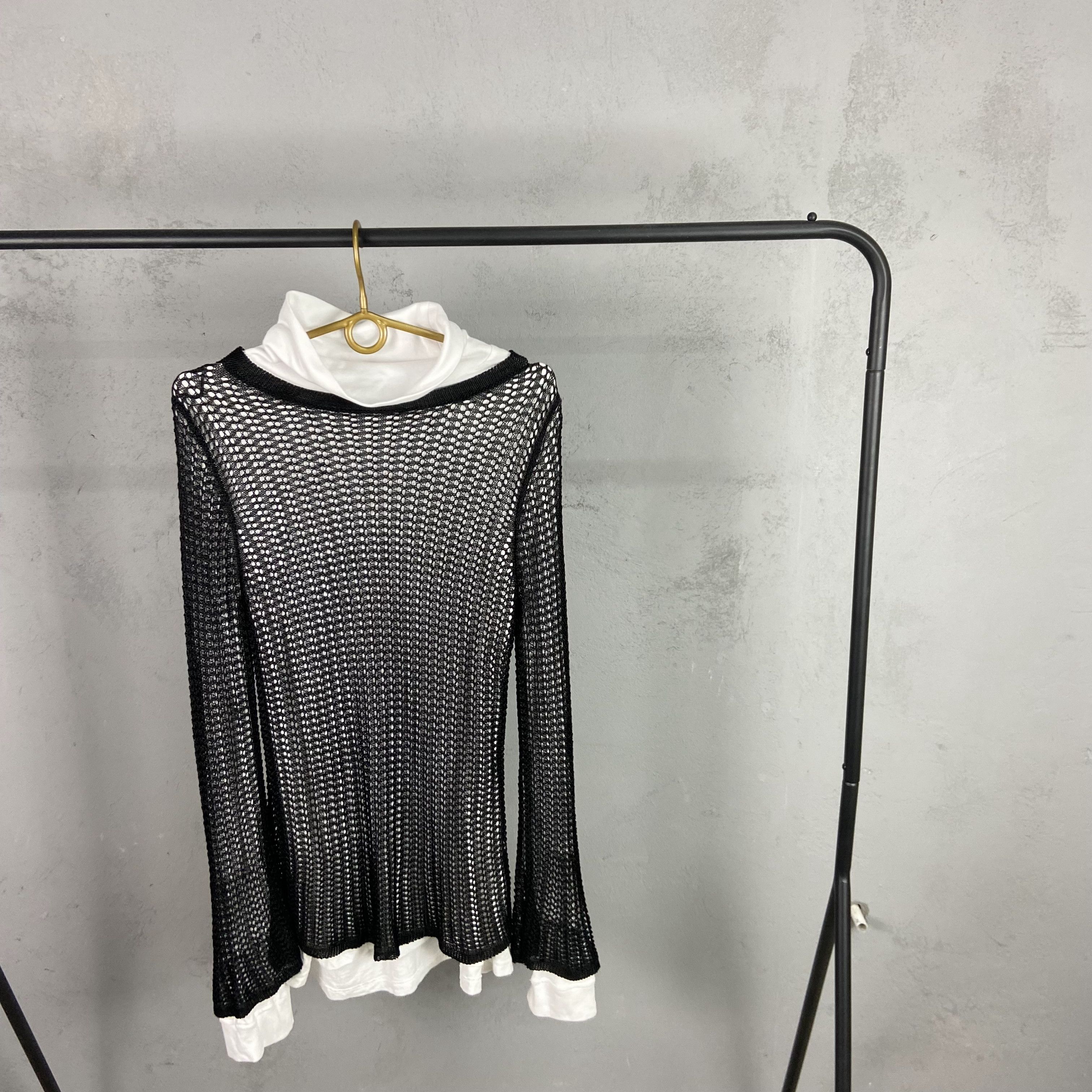 Other MESH KNITTED + TURTLE NECK OVERSIZED SHIRT - 1313 Size US XL / EU 56 / 4 - 1 Thumbnail