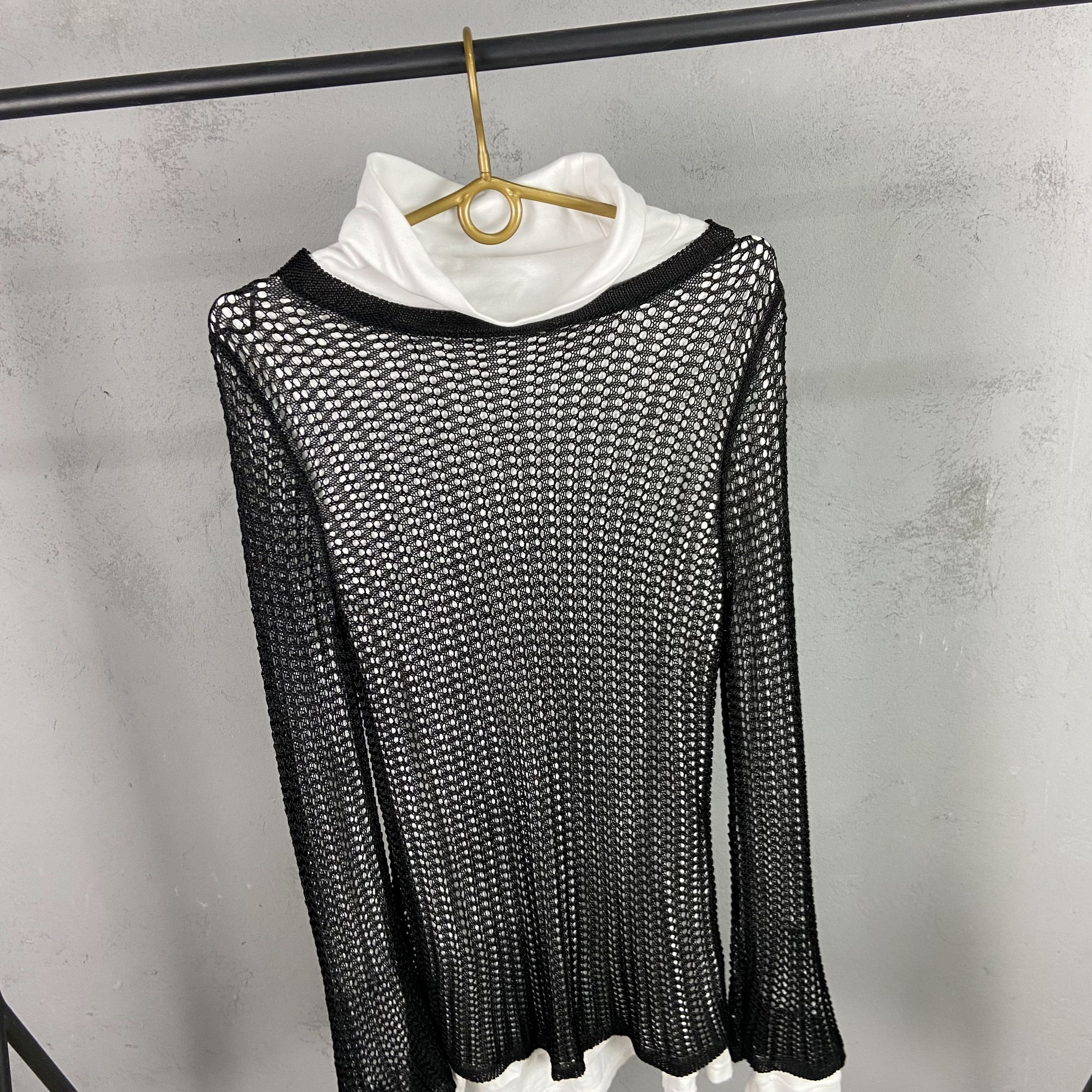 Other MESH KNITTED + TURTLE NECK OVERSIZED SHIRT - 1313 Size US XL / EU 56 / 4 - 2 Thumbnail