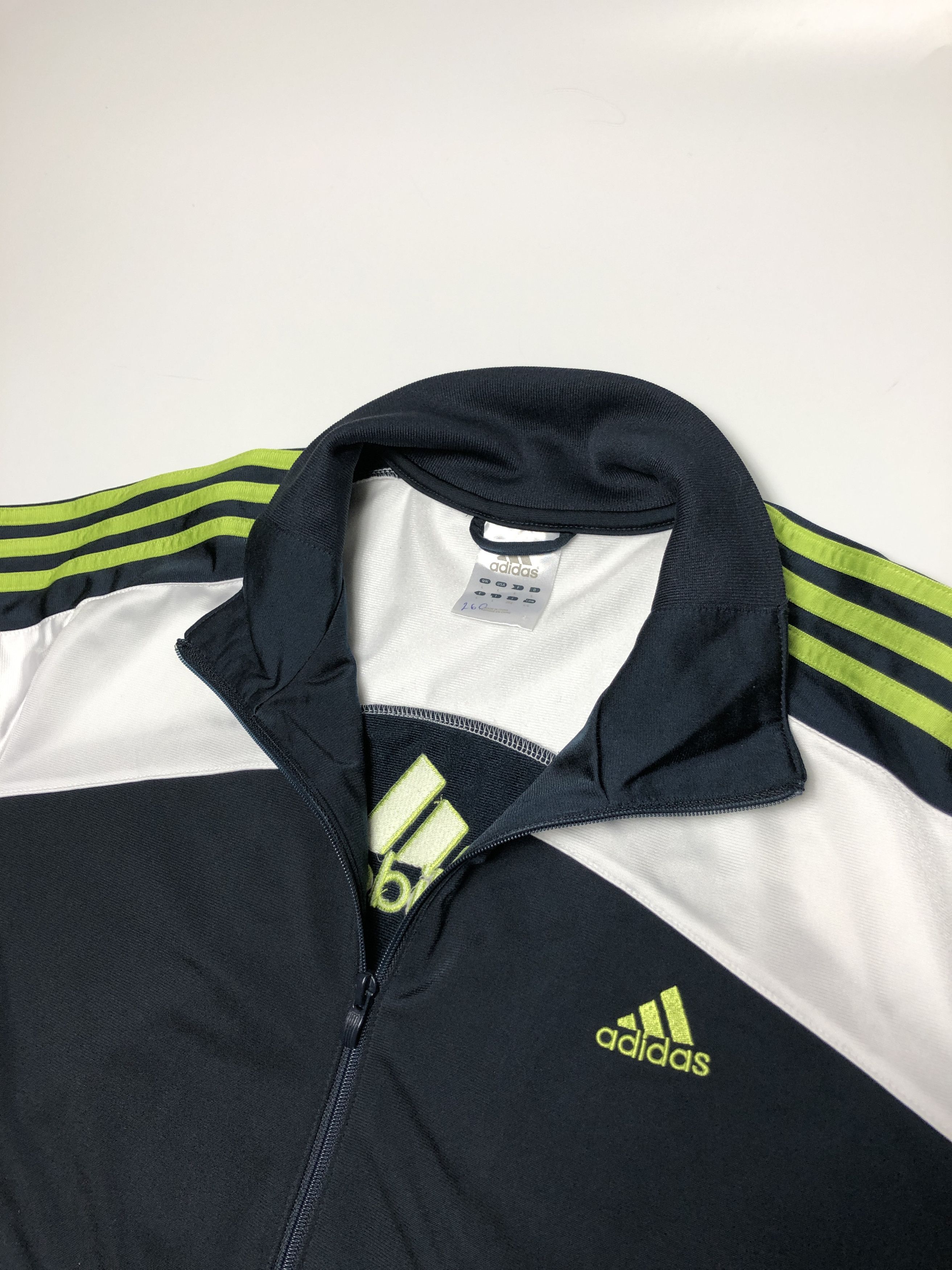 Adidas Adidas Neon Green Striped Full Zip Track Athletic Jacket Size US L / EU 52-54 / 3 - 3 Thumbnail