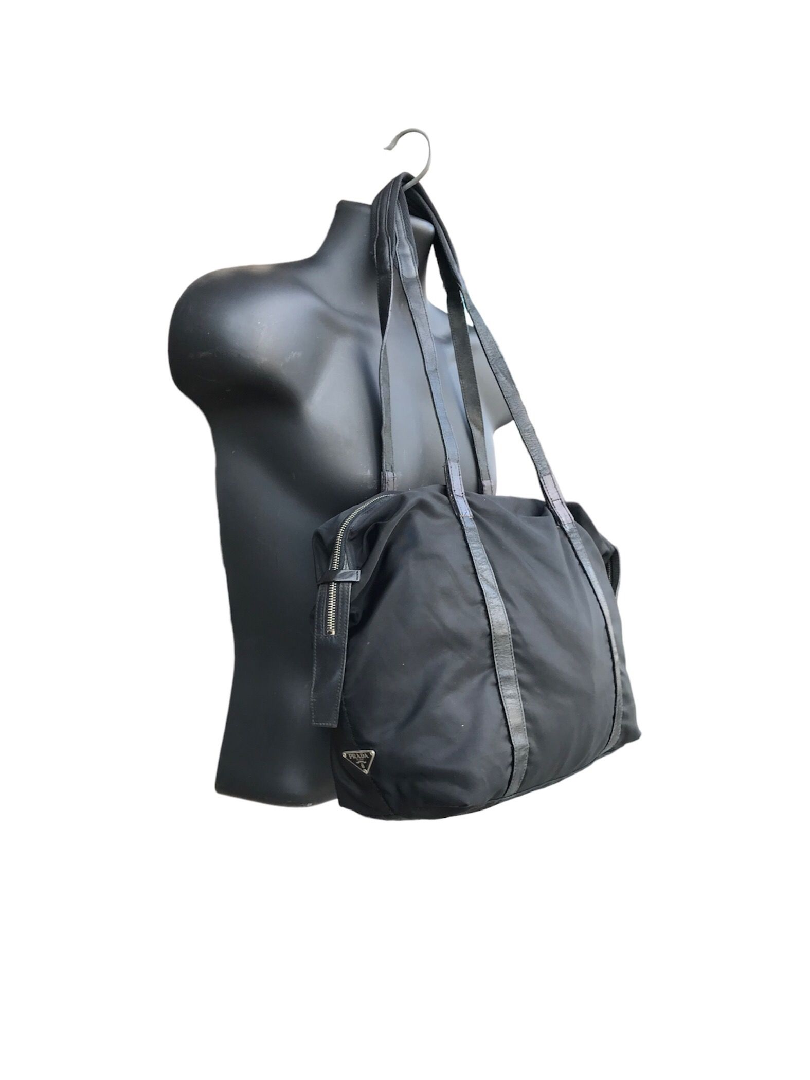 Pre-owned Authentic X Prada Nylon Tote Bag In Black