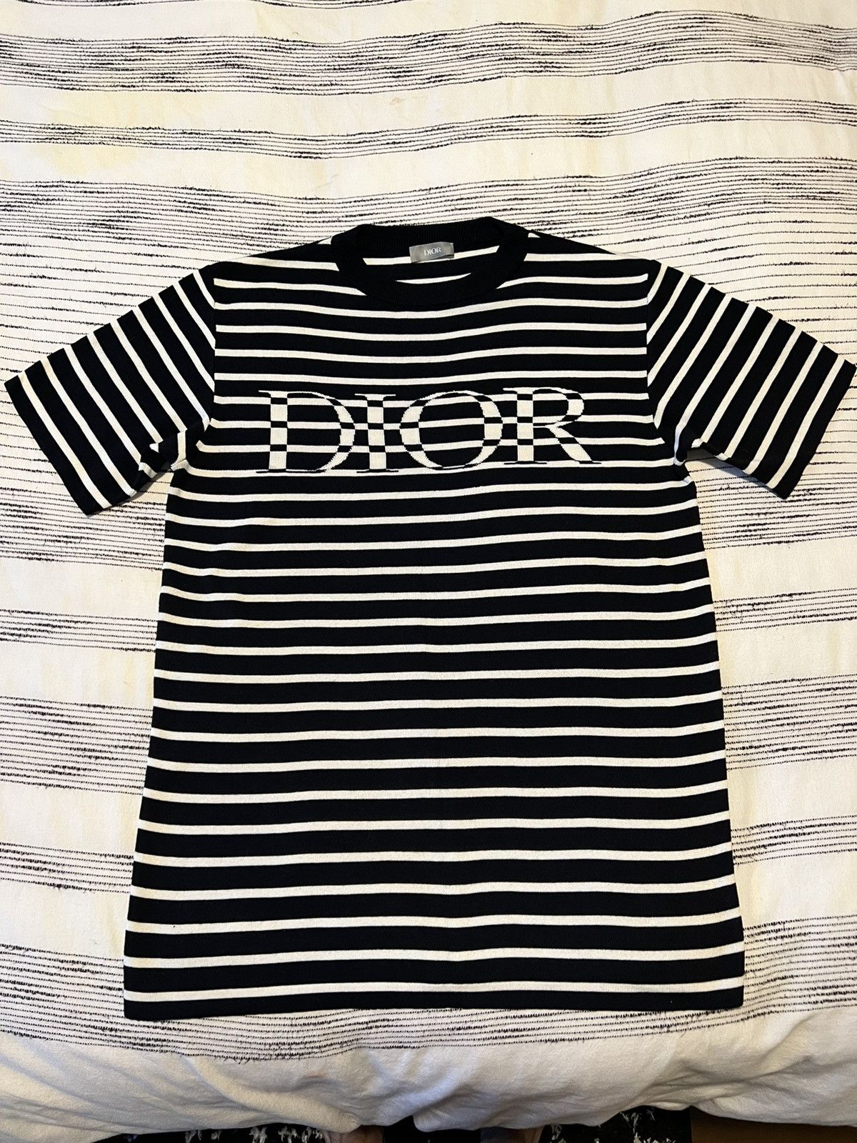 Christian Dior Monsieur Summer ‘20 Striped Logo Knit Tee Size US S / EU 44-46 / 1 - 2 Thumbnail