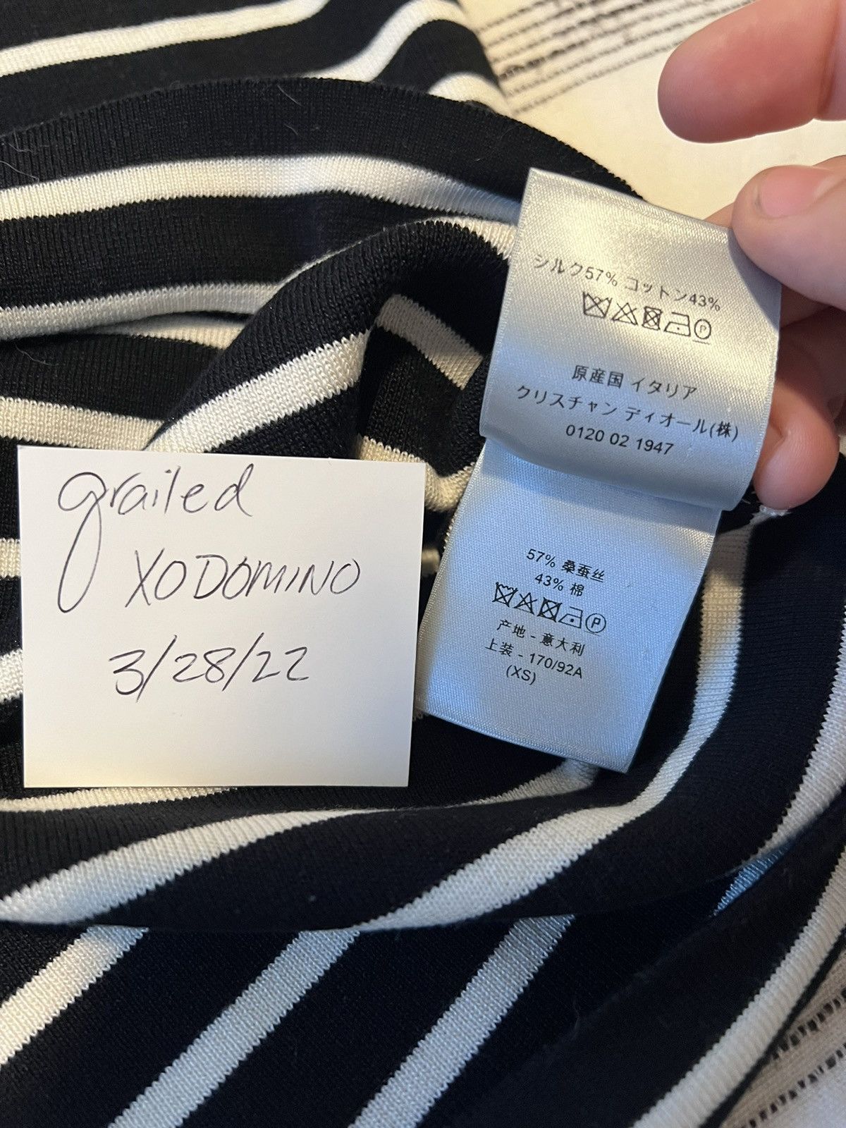 Christian Dior Monsieur Summer ‘20 Striped Logo Knit Tee Size US S / EU 44-46 / 1 - 6 Thumbnail