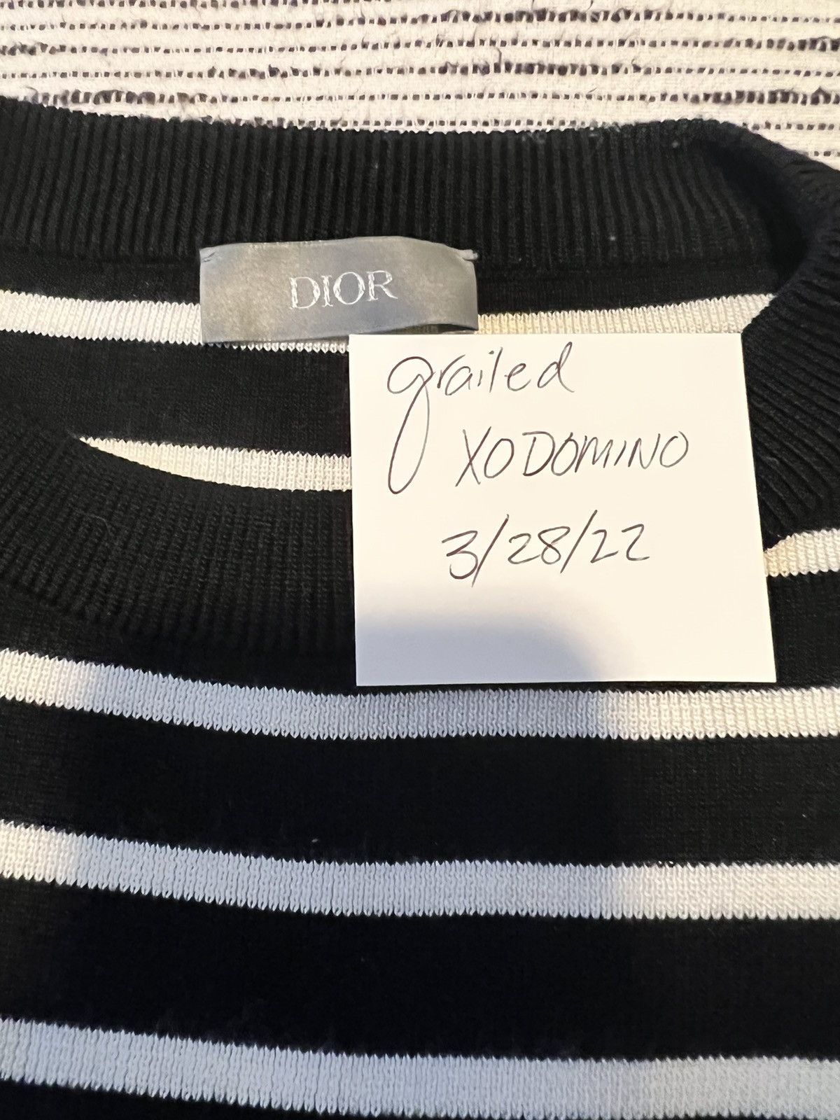 Christian Dior Monsieur Summer ‘20 Striped Logo Knit Tee Size US S / EU 44-46 / 1 - 4 Thumbnail