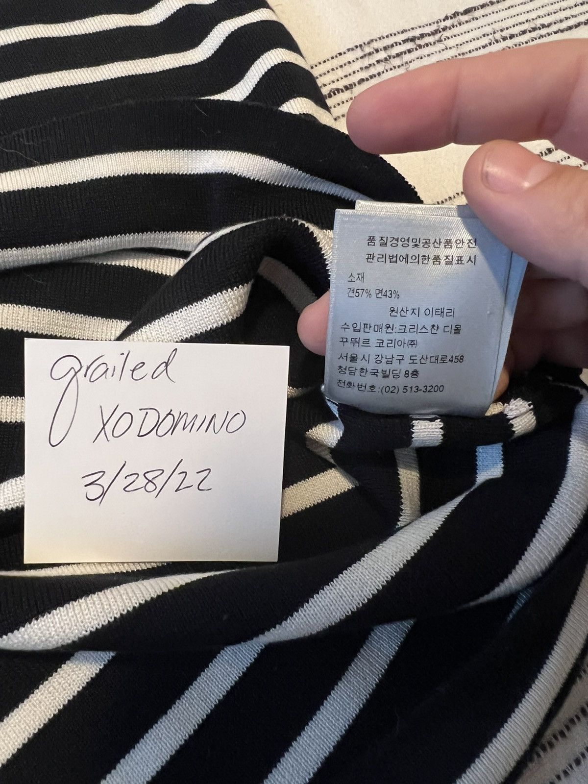 Christian Dior Monsieur Summer ‘20 Striped Logo Knit Tee Size US S / EU 44-46 / 1 - 5 Thumbnail