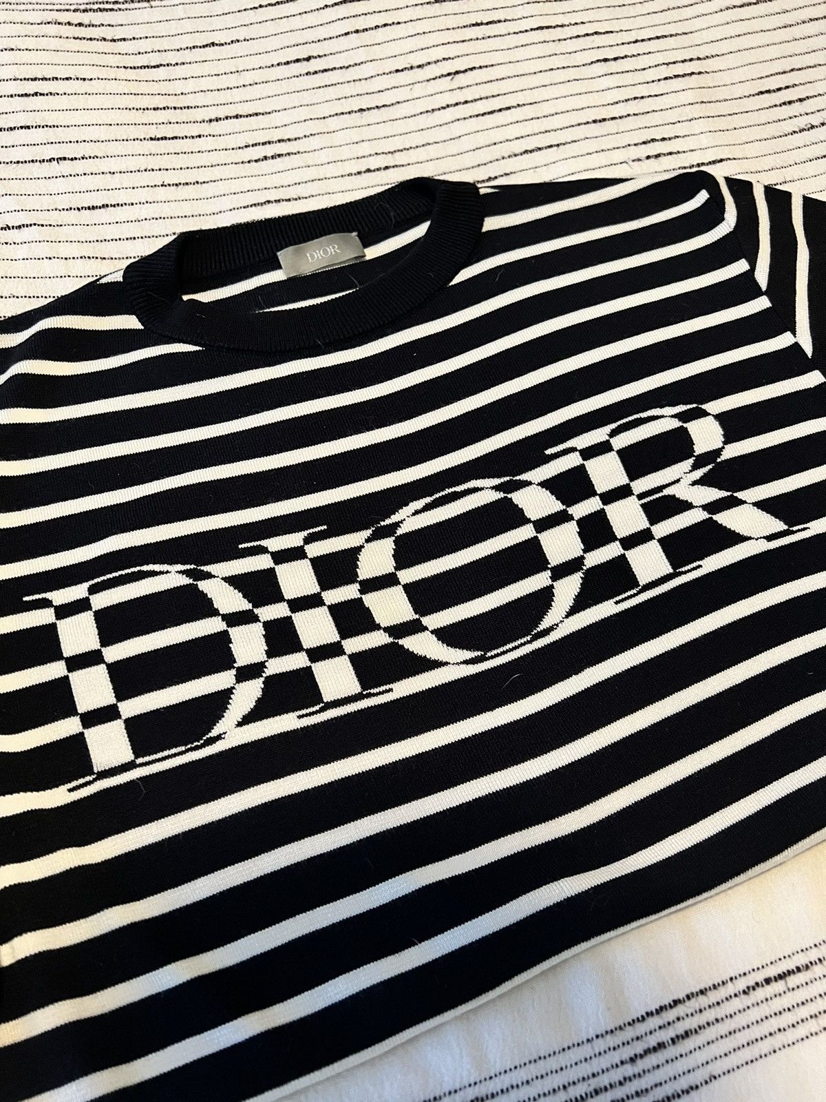 Christian Dior Monsieur Summer ‘20 Striped Logo Knit Tee Size US S / EU 44-46 / 1 - 1 Thumbnail