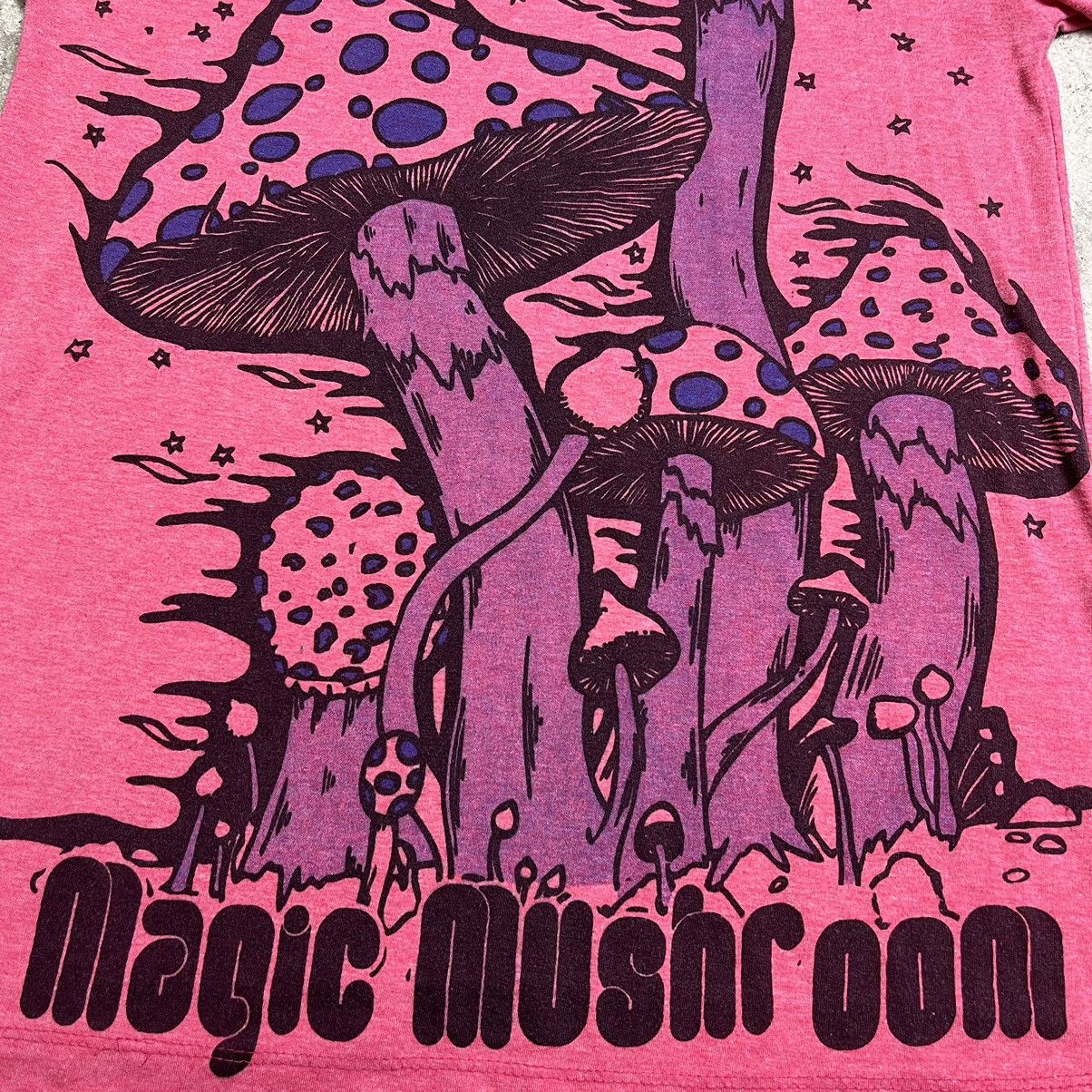 Vintage SURE MAGIC MUSHROOMS by MOON FLOWER OVERPRINTED TEE - № 521 Size US M / EU 48-50 / 2 - 7 Thumbnail