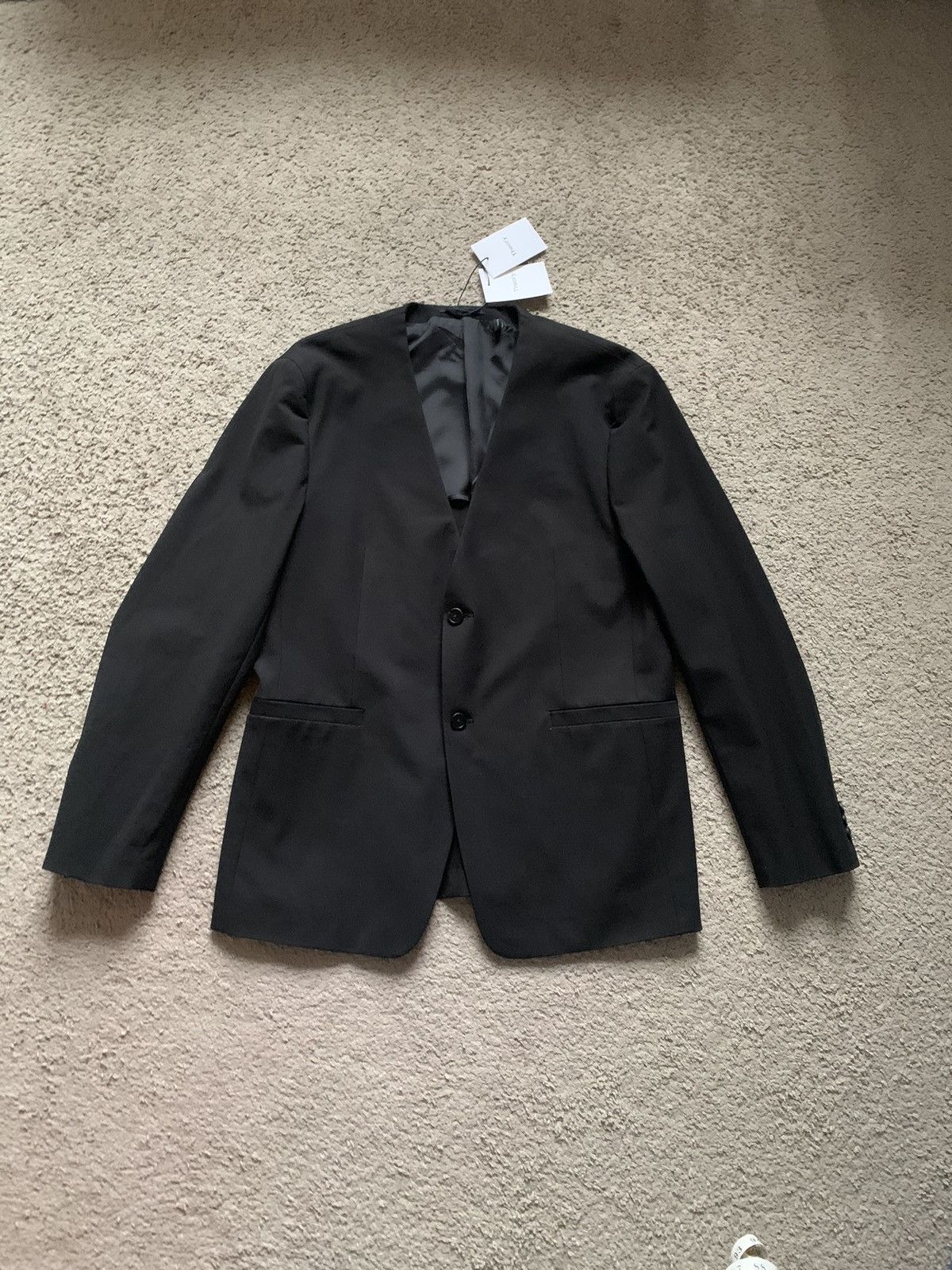 Theory THEORY BLACK COLLAR LESS BLAZER Size 46R - 2 Thumbnail