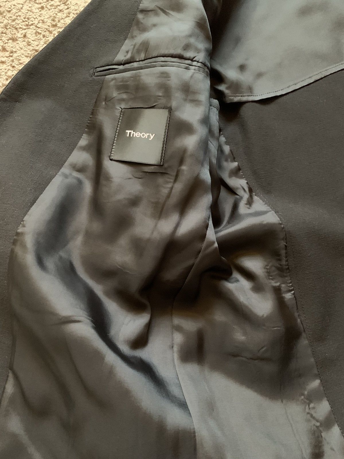 Theory THEORY BLACK COLLAR LESS BLAZER Size 46R - 6 Thumbnail