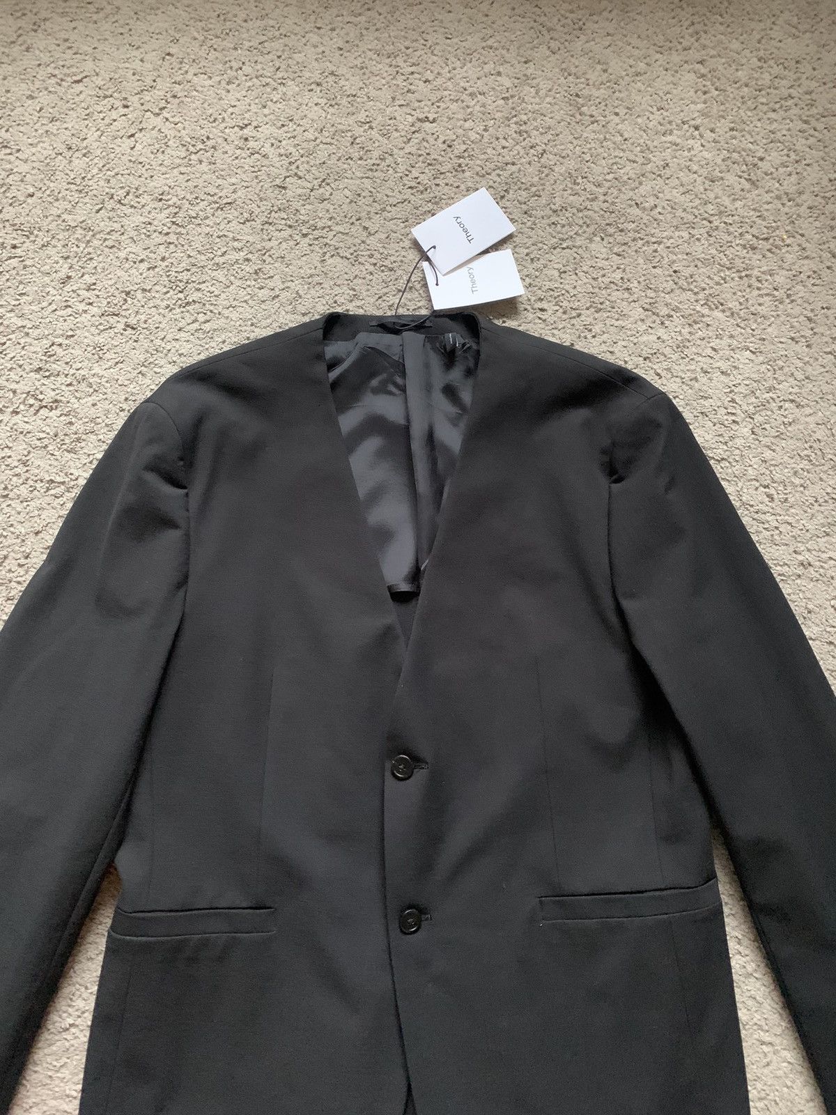 Theory THEORY BLACK COLLAR LESS BLAZER Size 46R - 3 Thumbnail