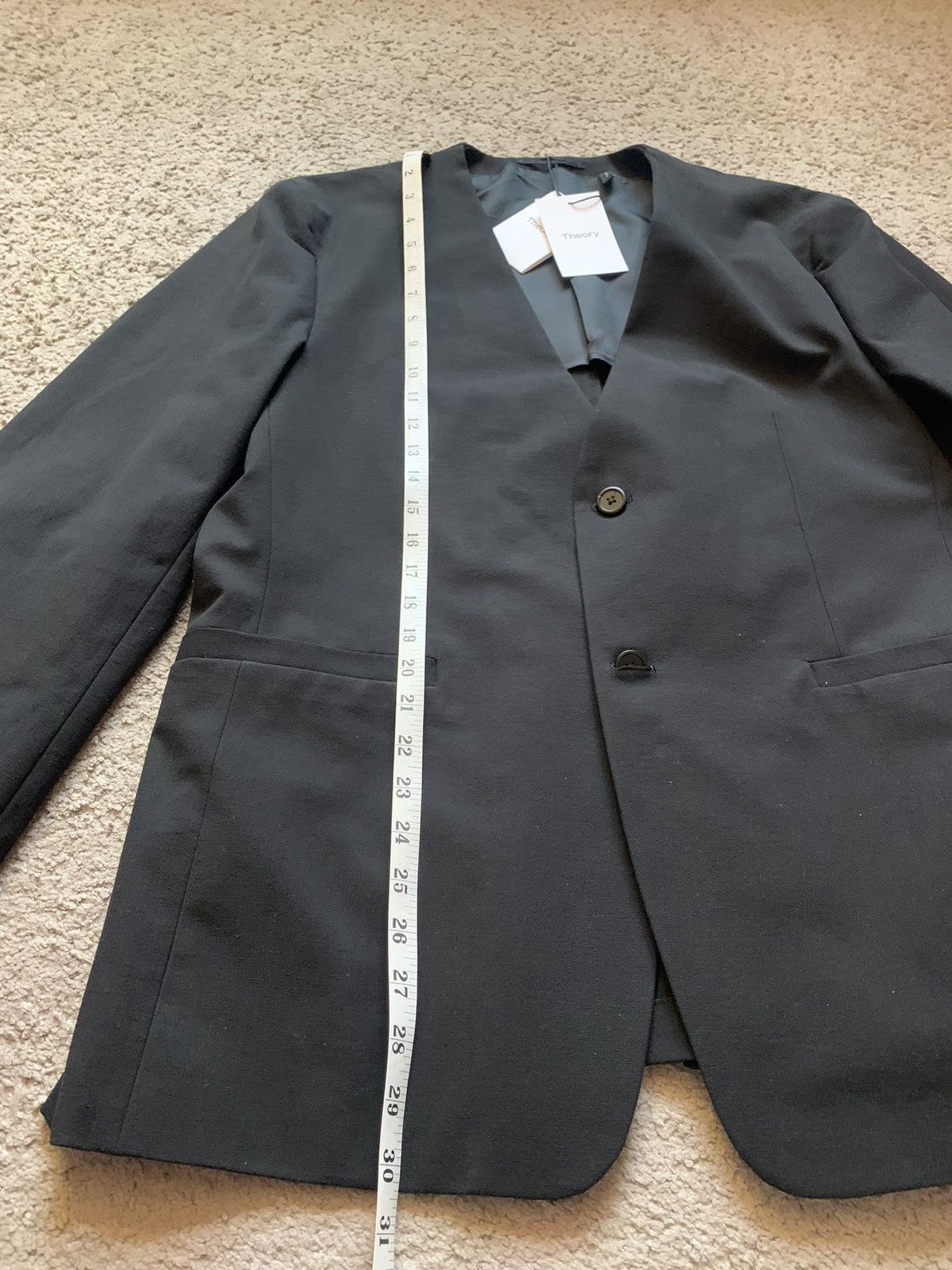 Theory THEORY BLACK COLLAR LESS BLAZER Size 46R - 14 Thumbnail