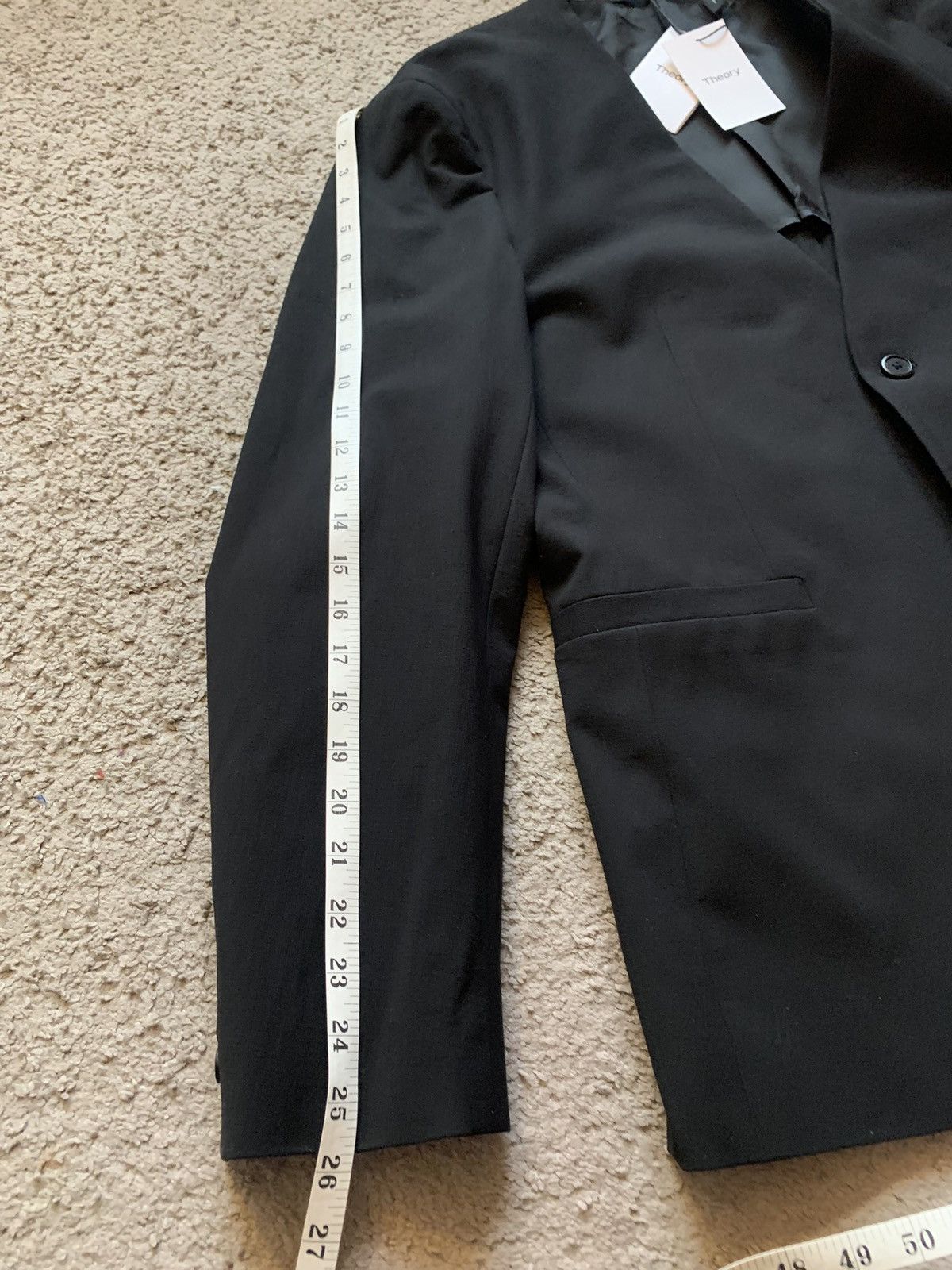 Theory THEORY BLACK COLLAR LESS BLAZER Size 46R - 16 Thumbnail