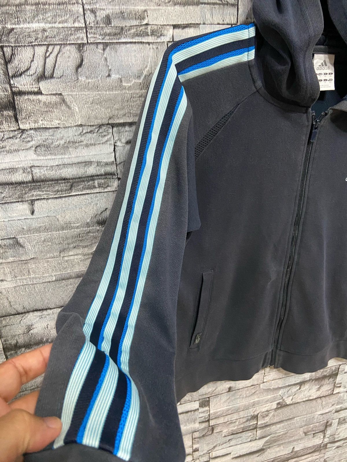 Adidas Vintage Adidas Hoodie stripe line equipment logo Size US S / EU 44-46 / 1 - 4 Thumbnail