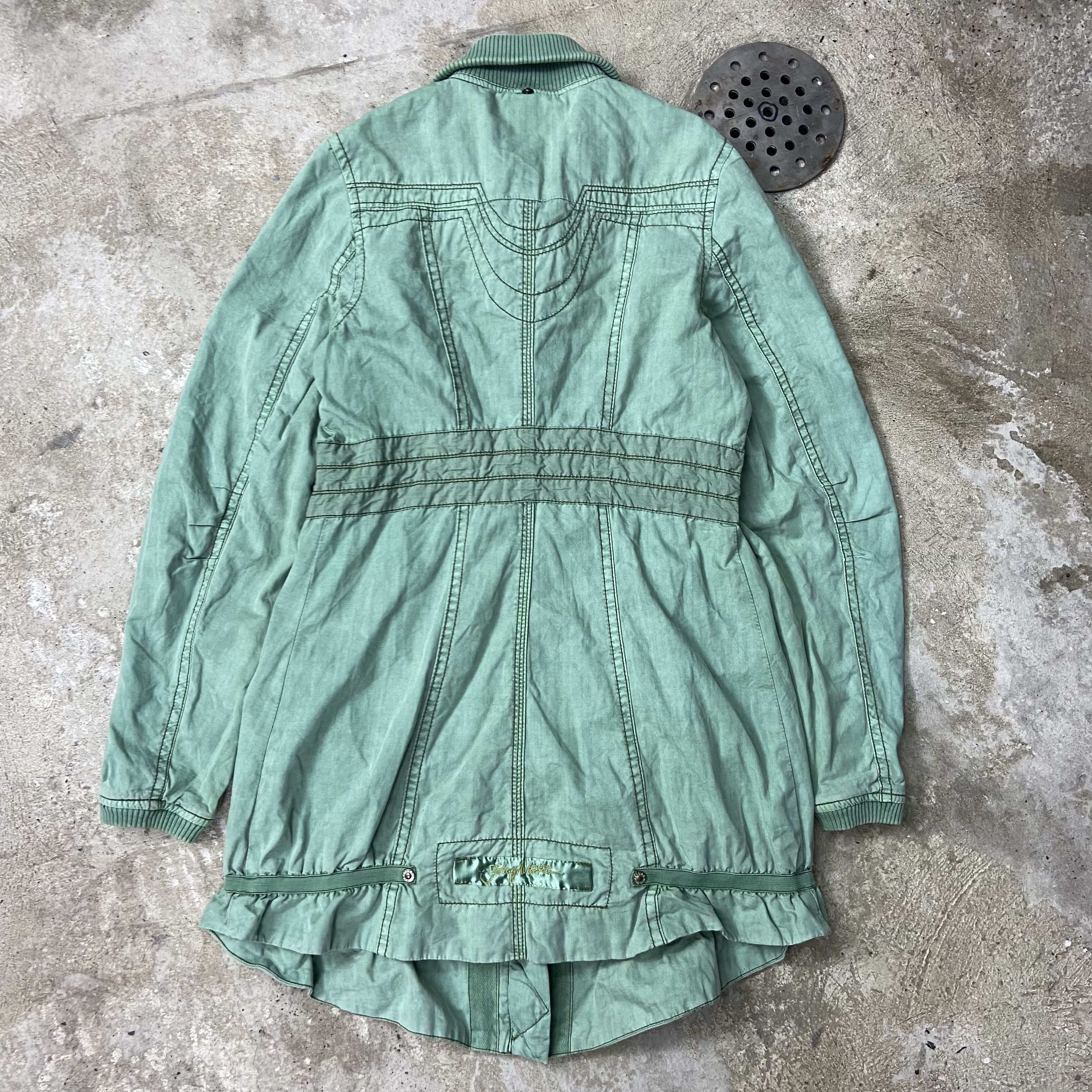 Jet Lag 1990s JET LAG RECONSTRUCTED DENIM TRENCH JACKET - № 2202 Size US M / EU 48-50 / 2 - 10 Thumbnail