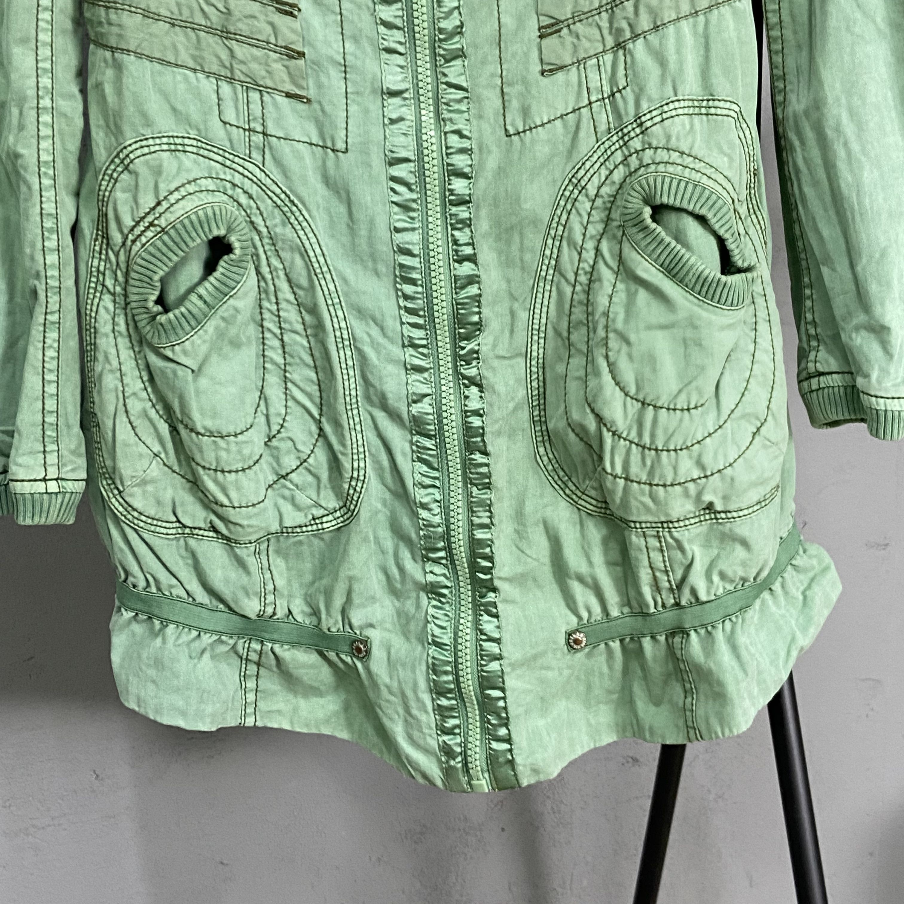Jet Lag 1990s JET LAG RECONSTRUCTED DENIM TRENCH JACKET - № 2202 Size US M / EU 48-50 / 2 - 6 Thumbnail