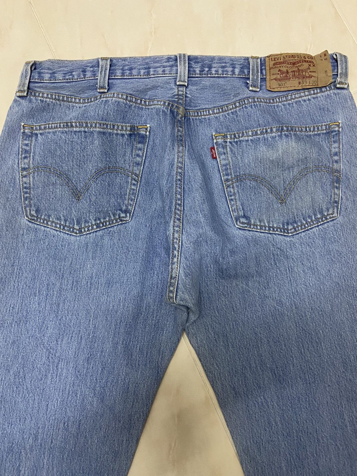 Levi's Vintage 501 Levis Jeans Denim big size Fit W38 white blue Size US 38 / EU 54 - 8 Thumbnail