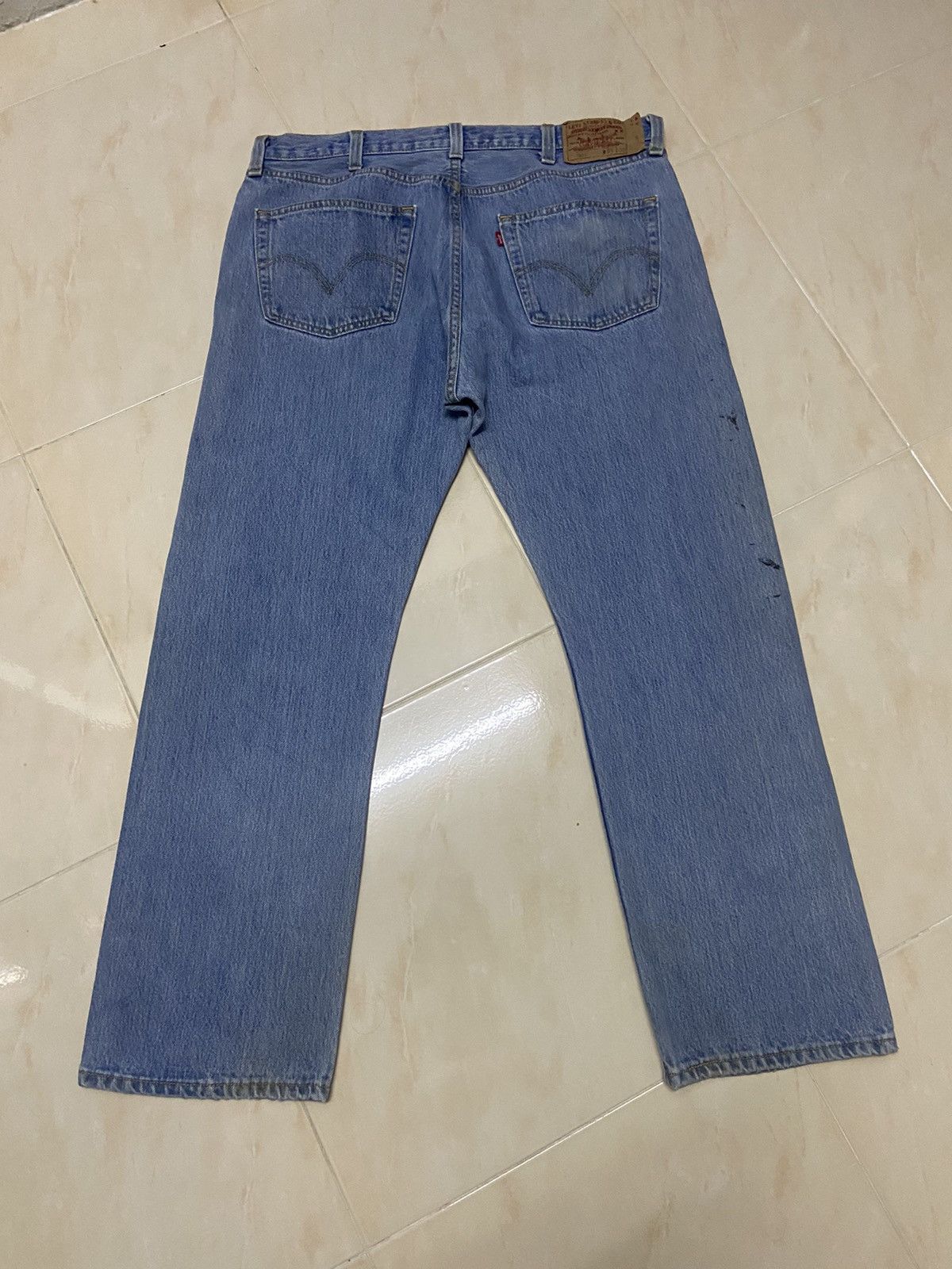 Levi's Vintage 501 Levis Jeans Denim big size Fit W38 white blue Size US 38 / EU 54 - 1 Thumbnail