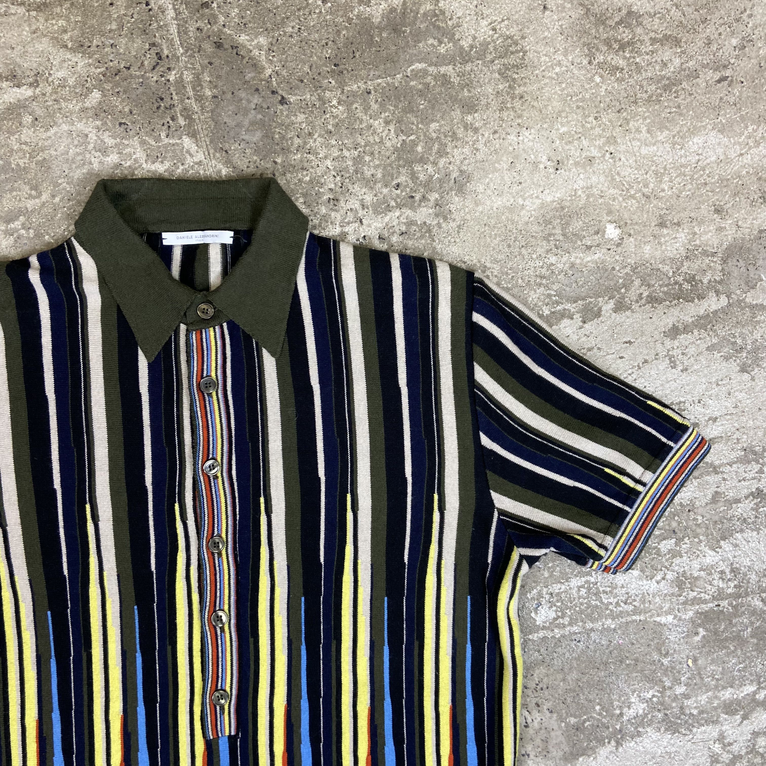 Daniele Alessandrini DANIELE ALESSANDRINI RARE ARCHIVE KNITTED POLO TEE - № 368 Size US M / EU 48-50 / 2 - 2 Thumbnail