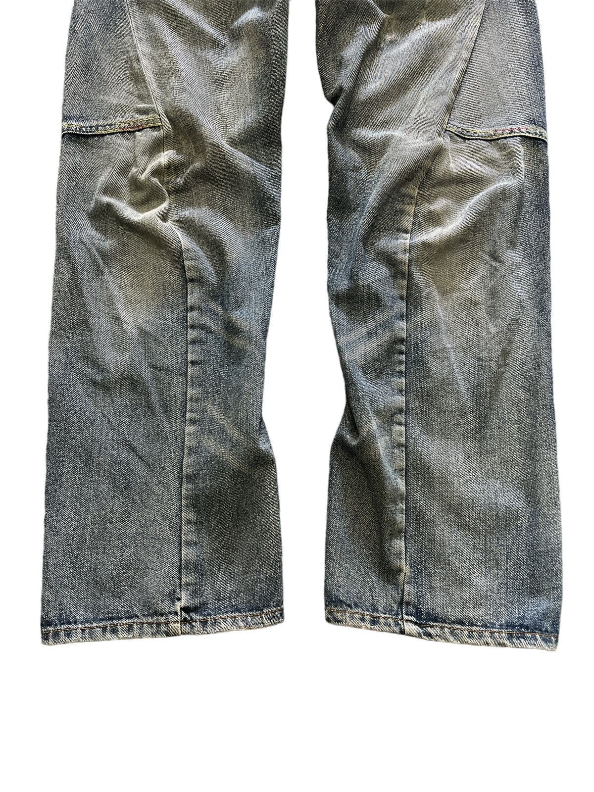 DOUBLE WAIST BREATHMINT DISTRESSED DENIM PANT