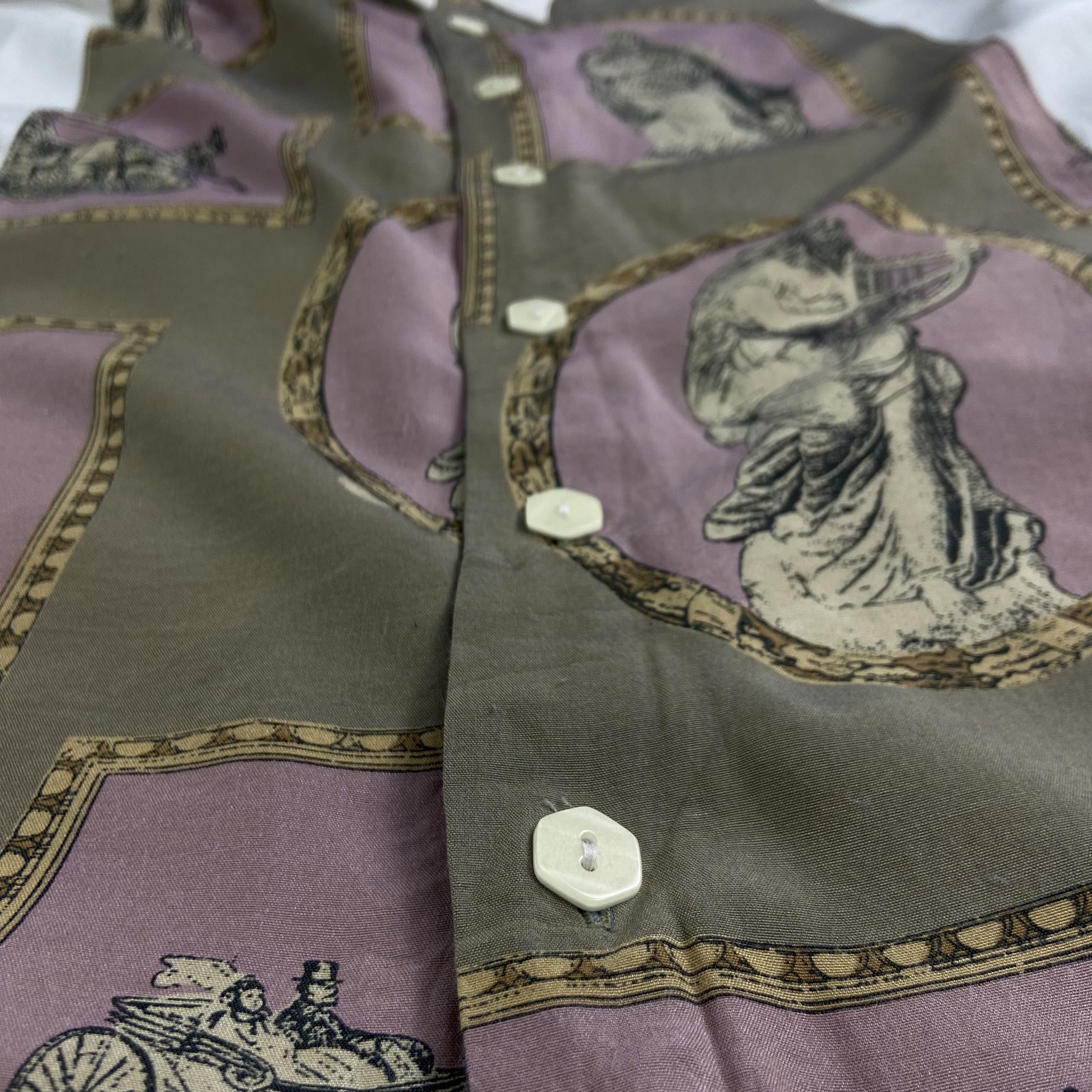 Vintage 1980s RENAISSANCE RARE OVER PRINTED ARCHIVE SHIRT - № 1160 Size US L / EU 52-54 / 3 - 4 Thumbnail
