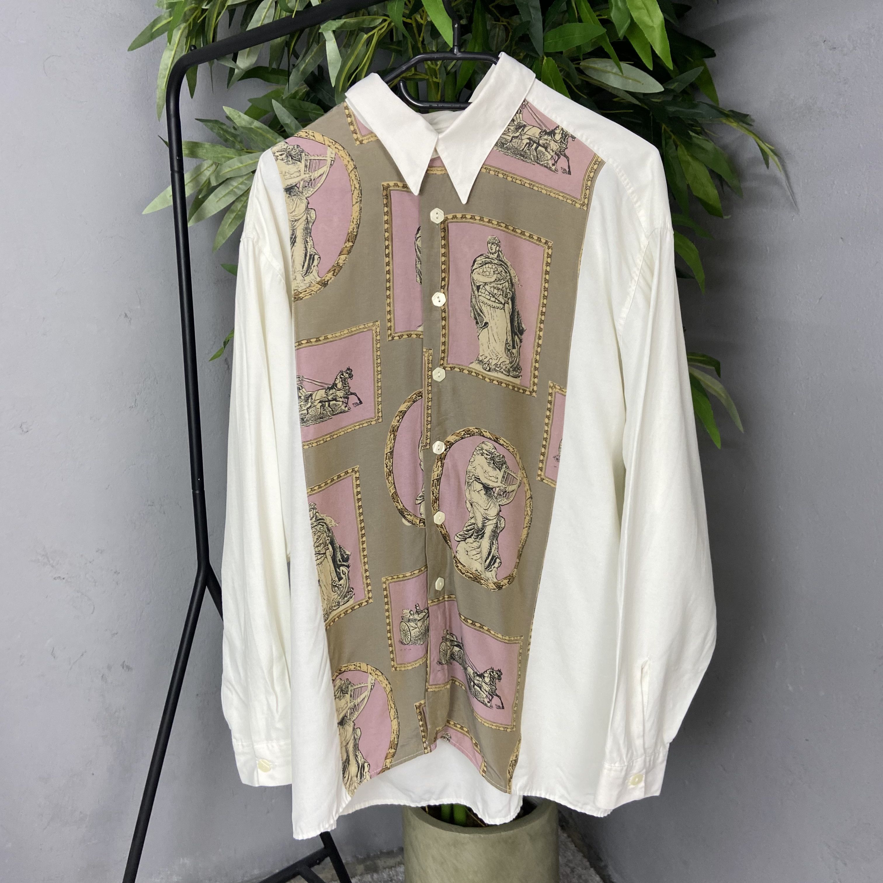 Vintage 1980s RENAISSANCE RARE OVER PRINTED ARCHIVE SHIRT - № 1160 Size US L / EU 52-54 / 3 - 1 Thumbnail