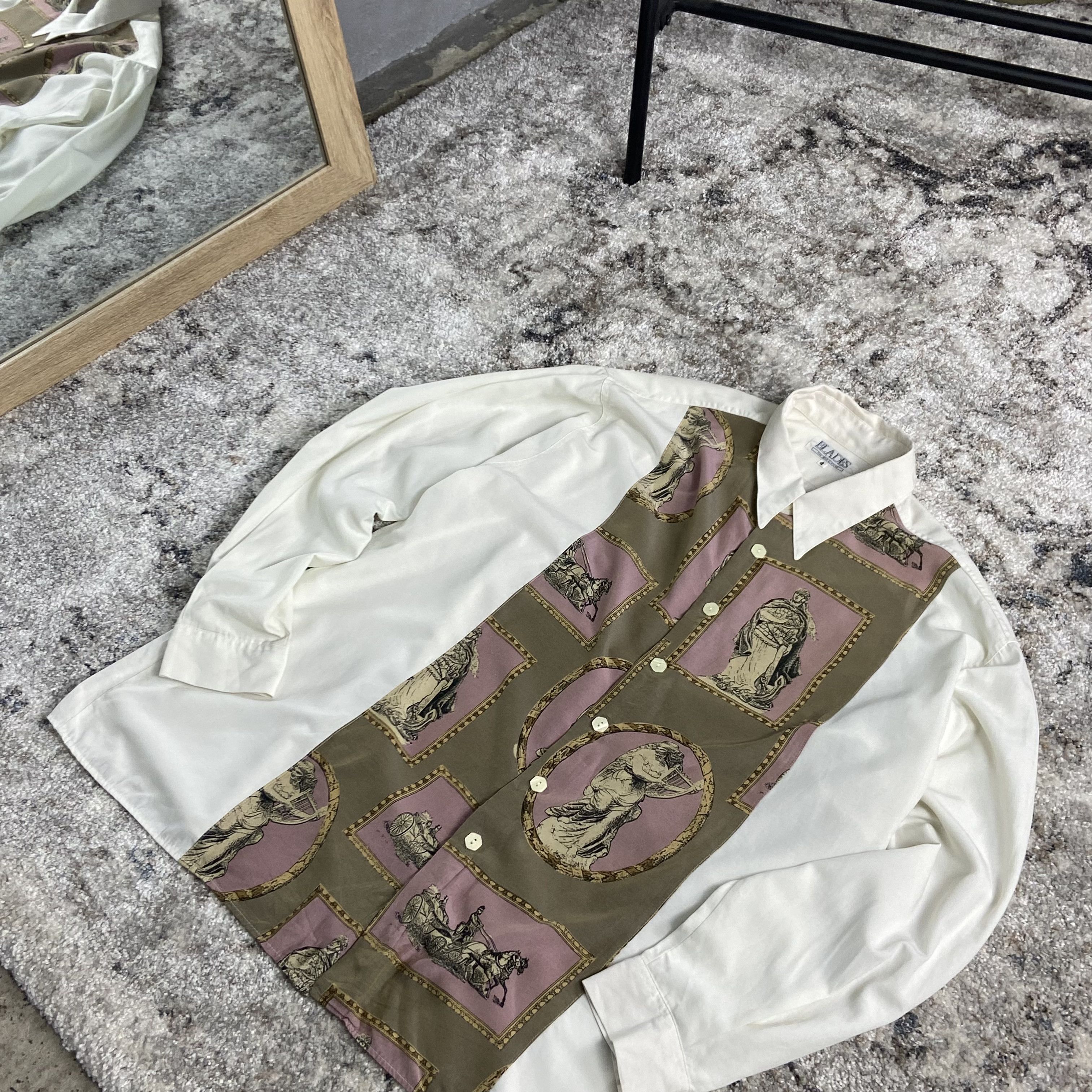 Vintage 1980s RENAISSANCE RARE OVER PRINTED ARCHIVE SHIRT - № 1160 Size US L / EU 52-54 / 3 - 6 Thumbnail
