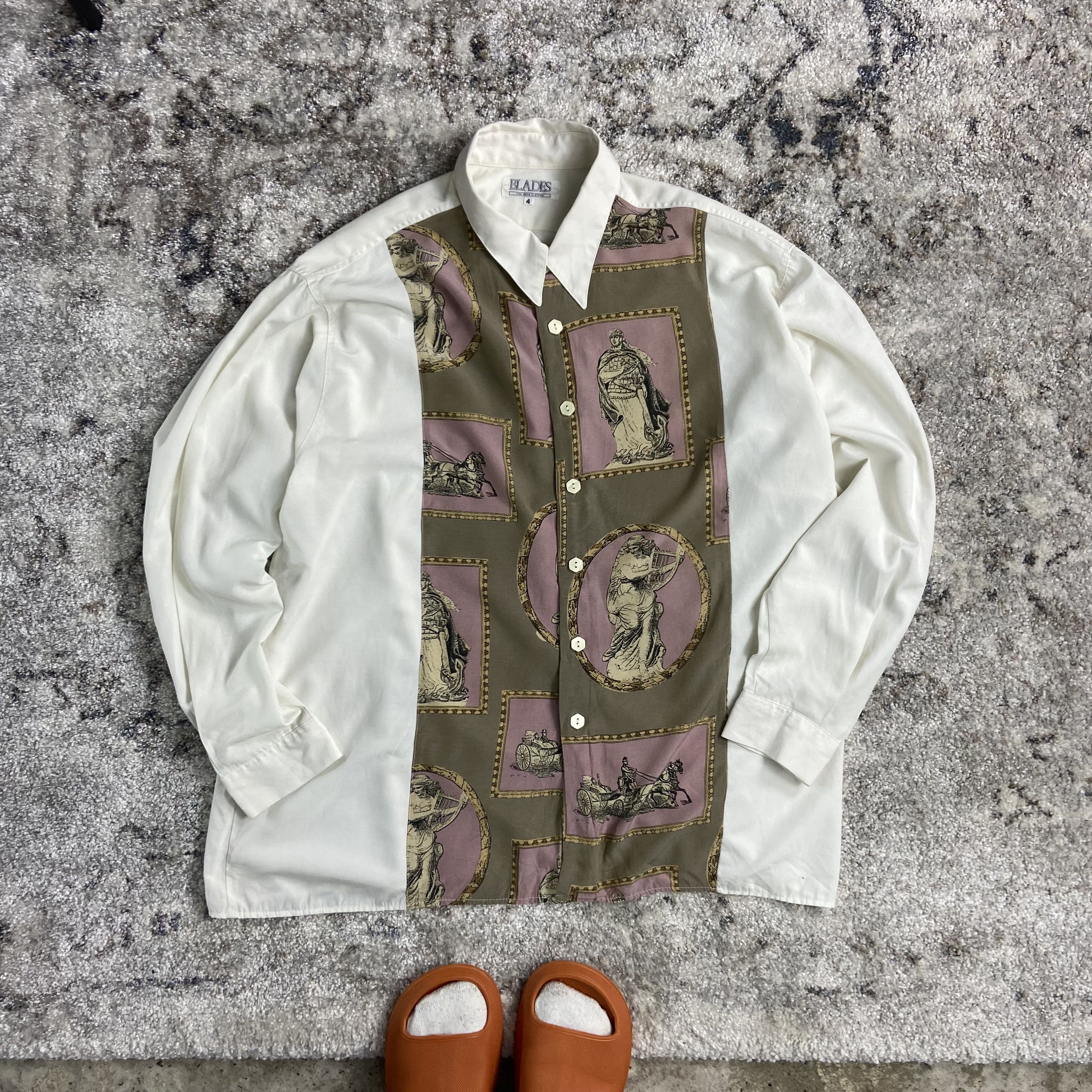 Vintage 1980s RENAISSANCE RARE OVER PRINTED ARCHIVE SHIRT - № 1160 Size US L / EU 52-54 / 3 - 2 Thumbnail