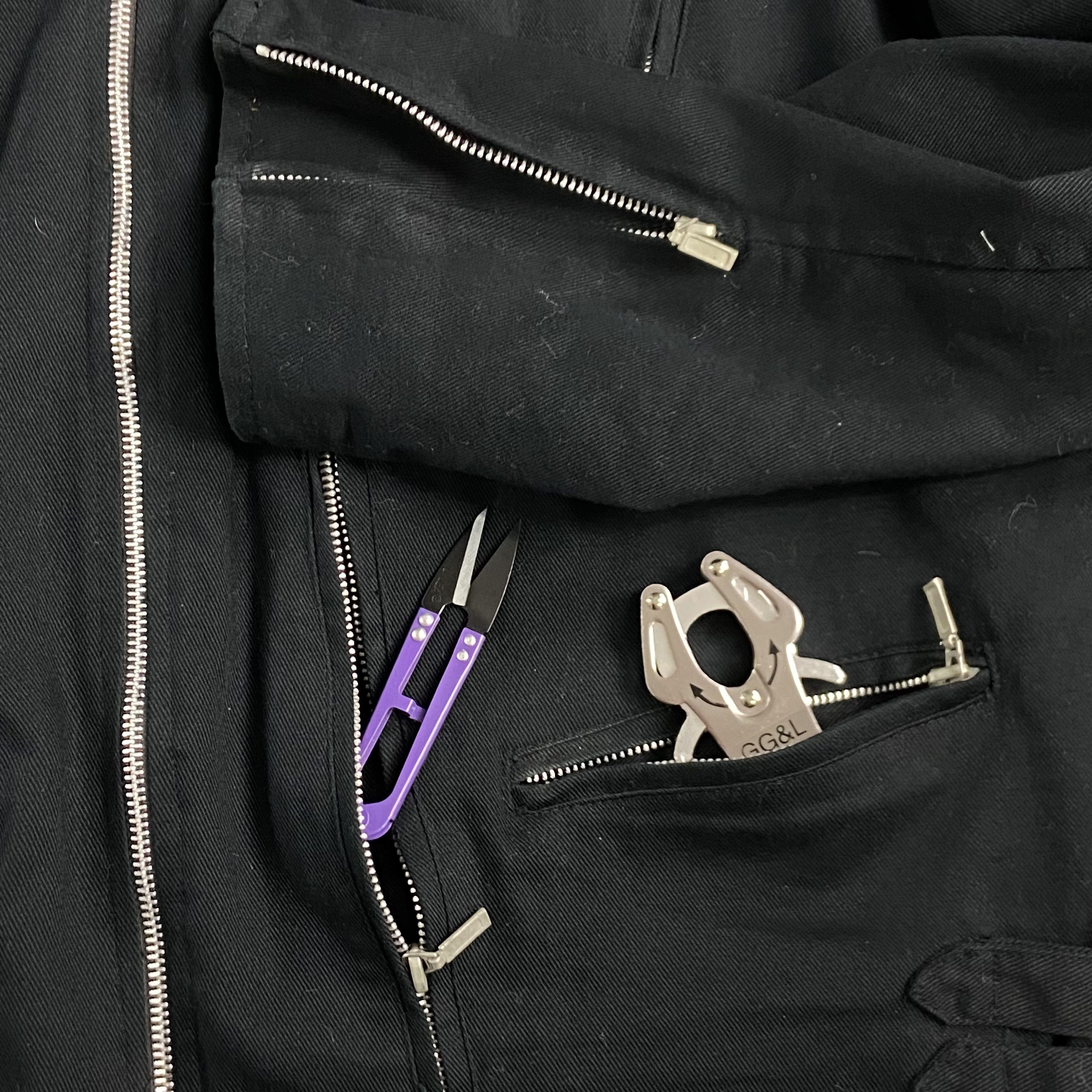Vintage BIKER DENIM BONDAGE JACKET 1990s - № 2200 Size US L / EU 52-54 / 3 - 7 Thumbnail